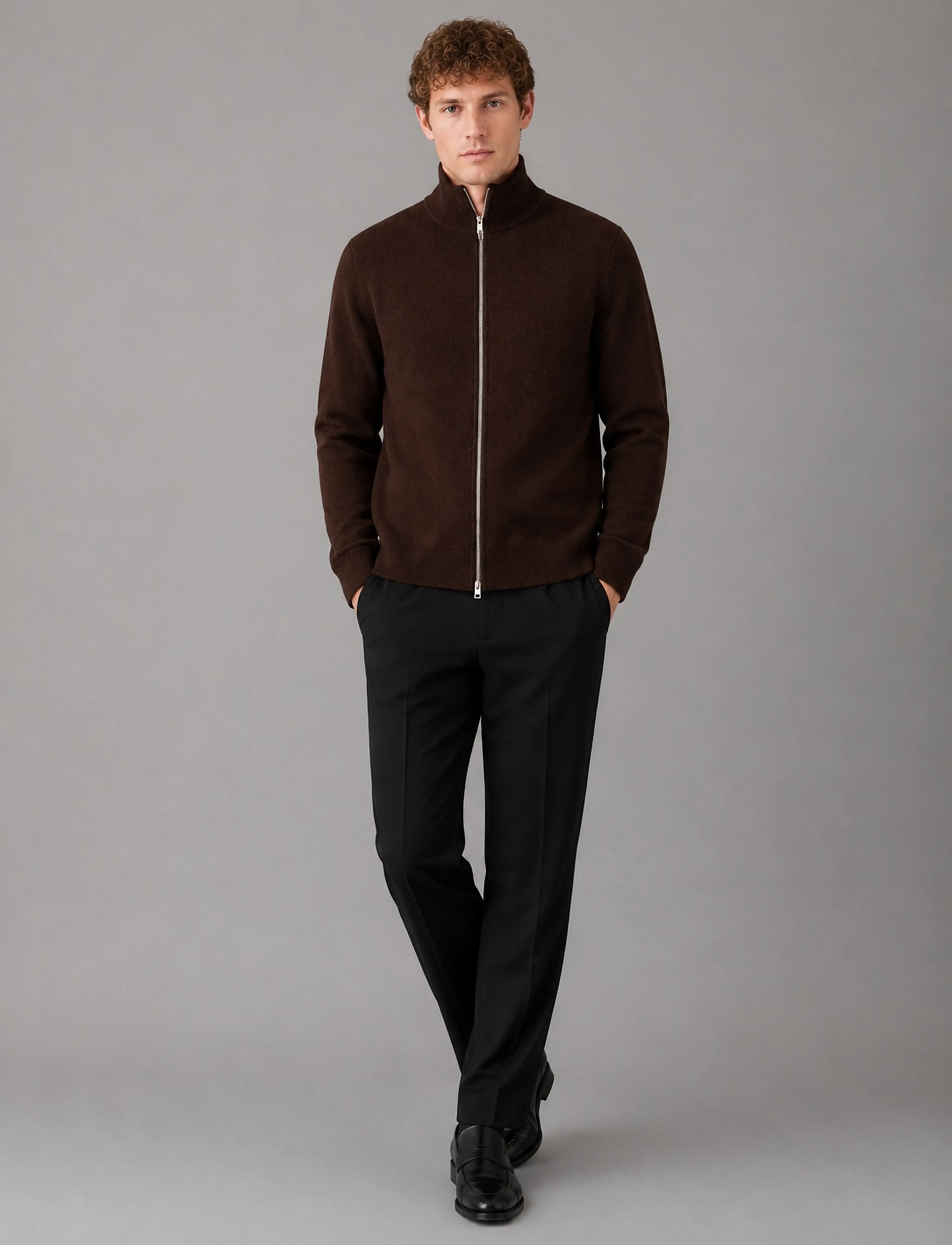 Clean Cut Copenhagen - Mario cardigan - full zip jumpers - dark brown - 0