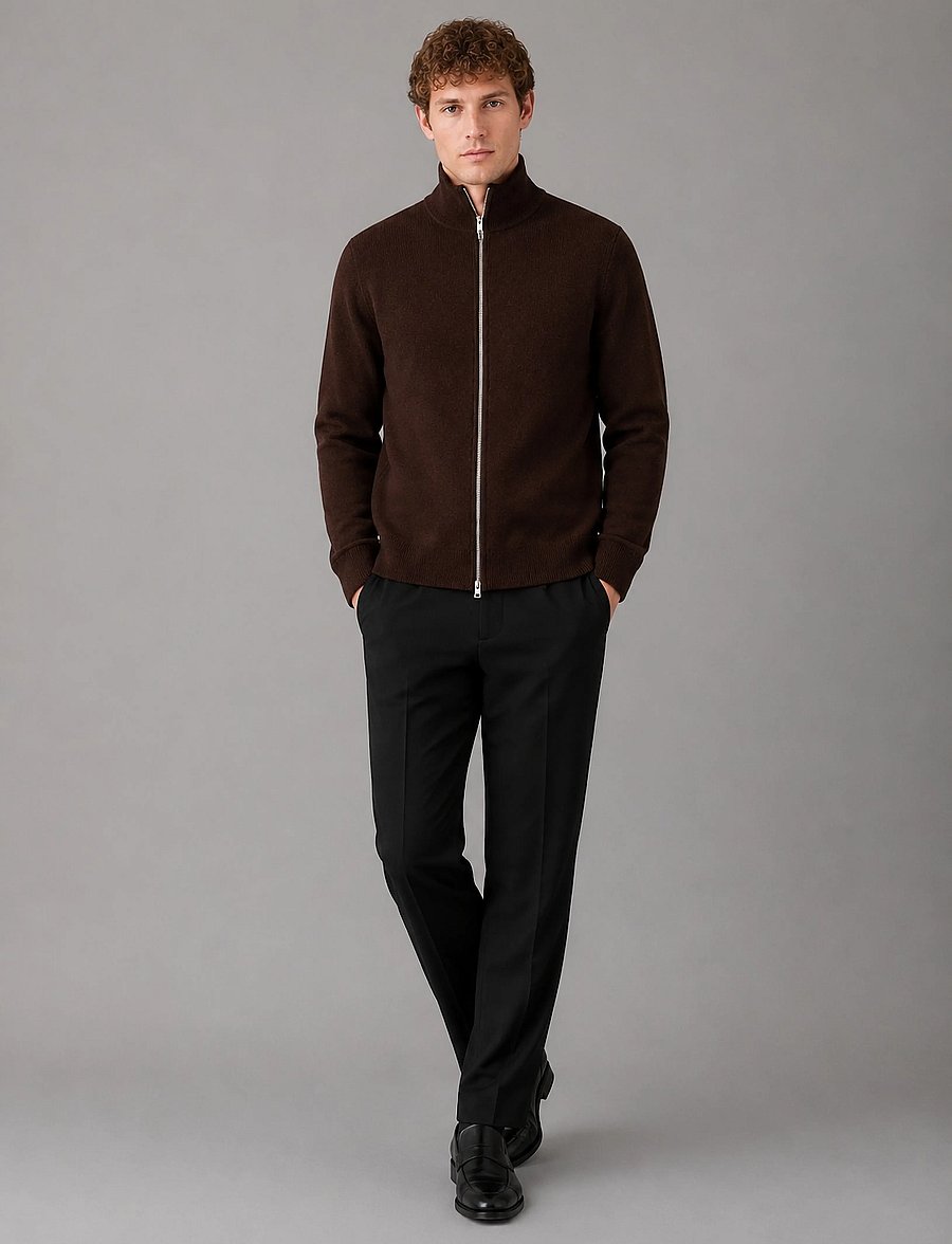 Clean Cut Copenhagen - Mario cardigan - full zip jumpers - dark brown - 0