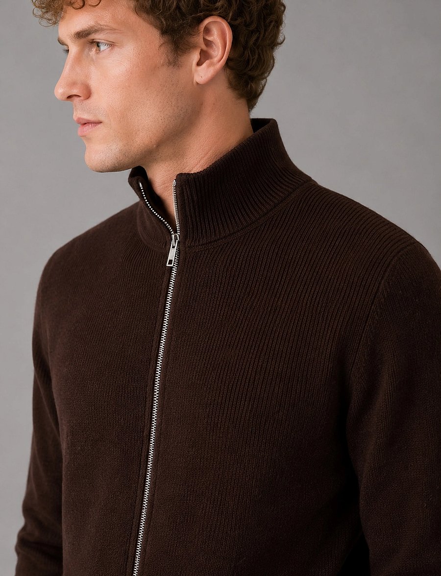 Clean Cut Copenhagen - Mario cardigan - full zip jumpers - dark brown - 3