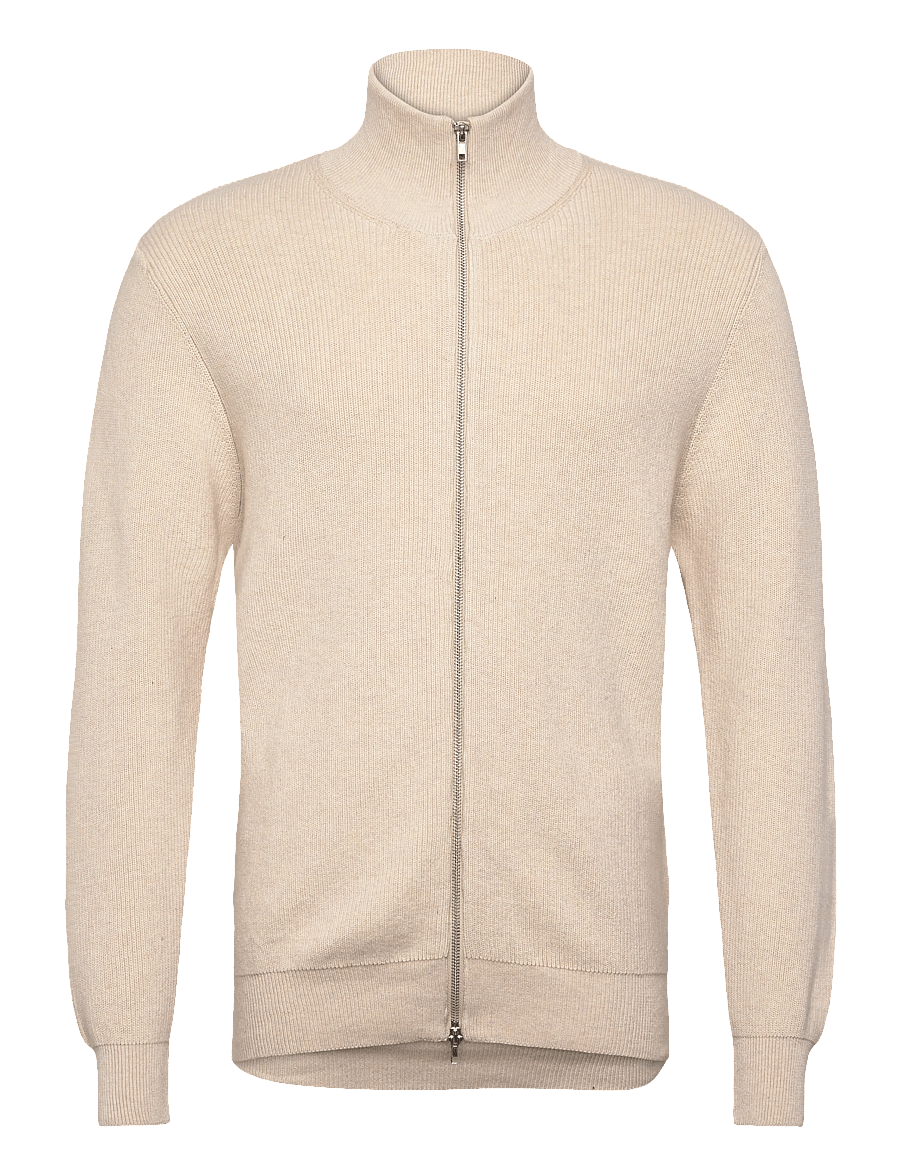 Clean Cut Copenhagen - Mario cardigan - fullzip strik - ecru melange - 1