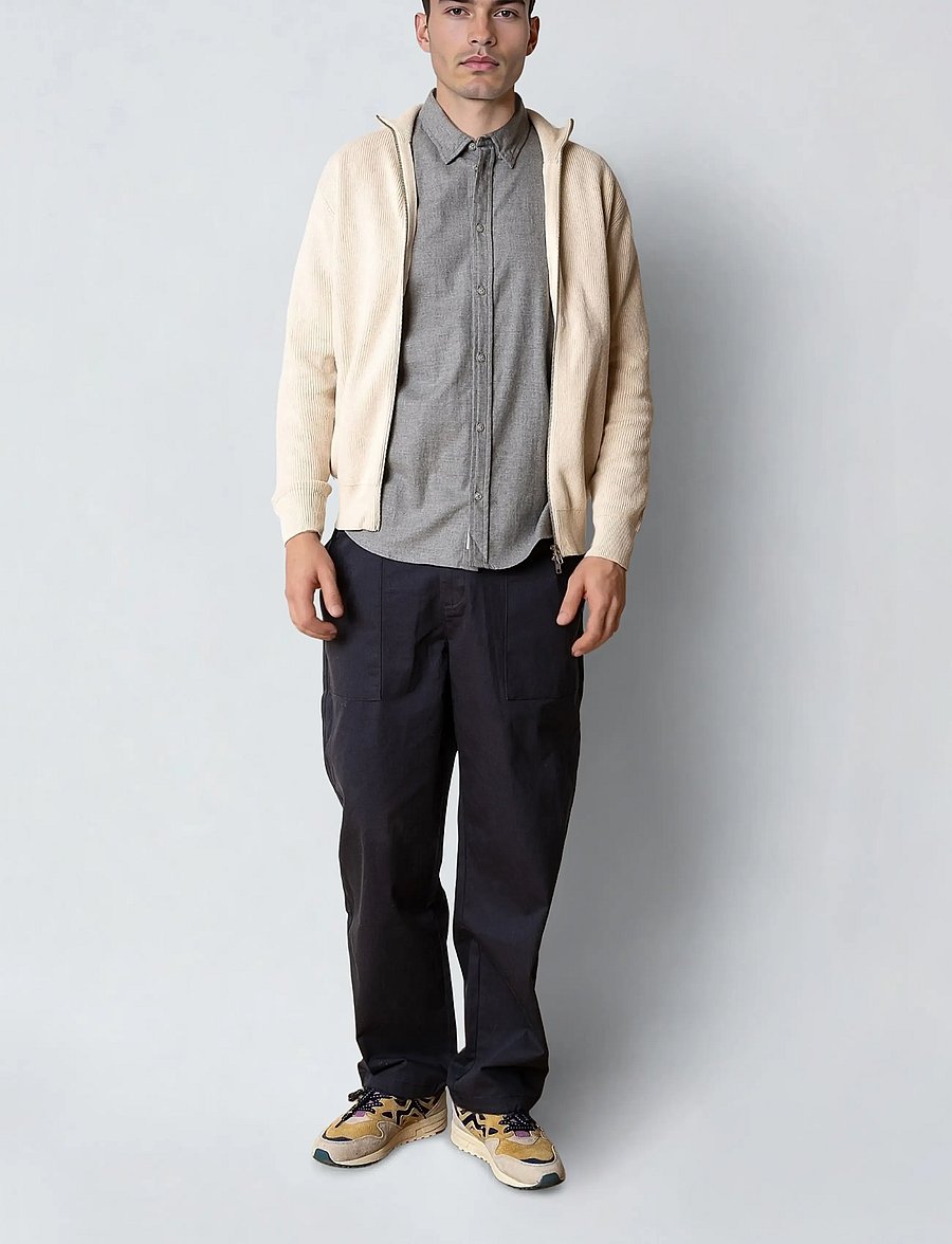Clean Cut Copenhagen - Mario cardigan - fullzip strik - ecru melange - 3