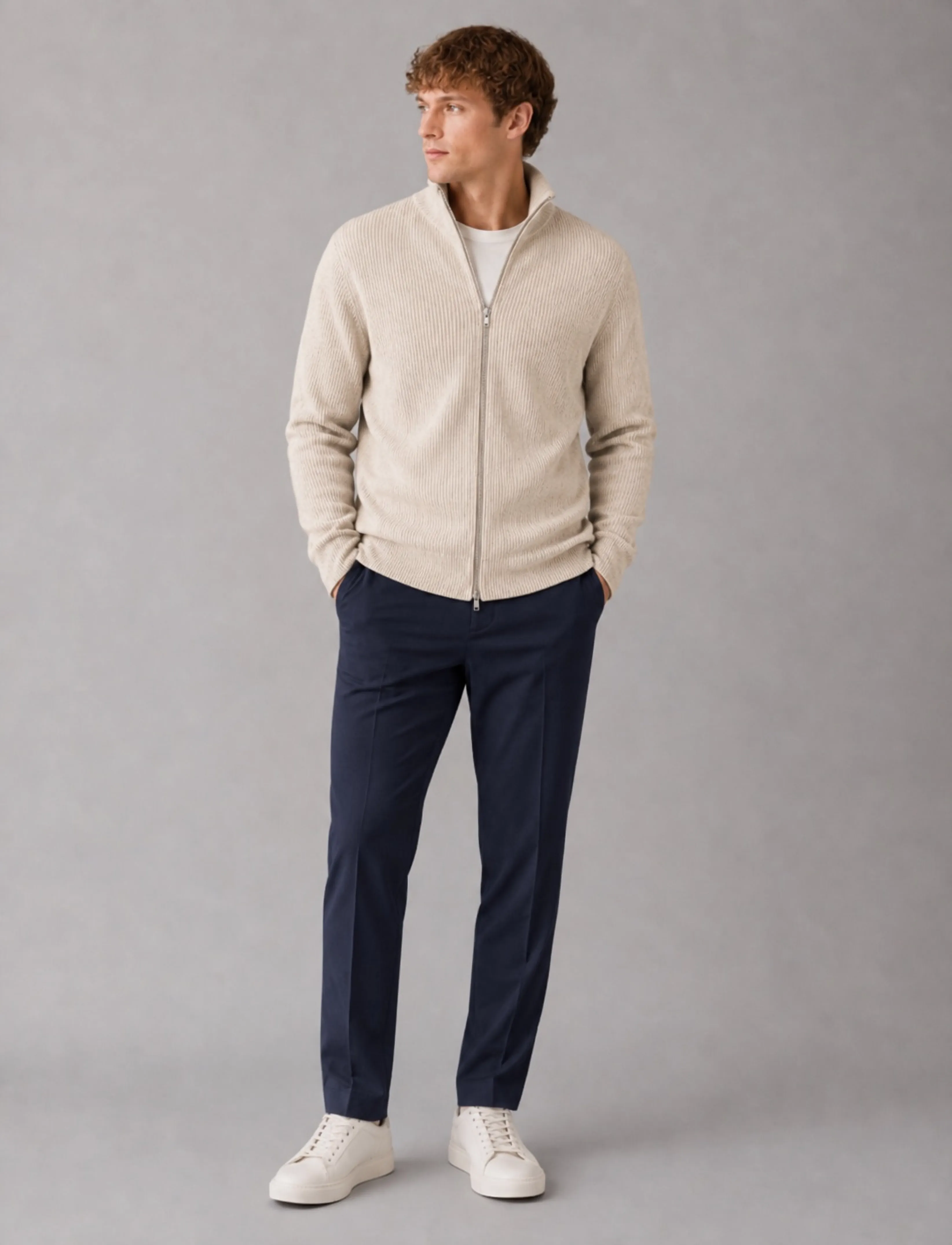 Clean Cut Copenhagen - Mario cardigan - full zip tröjor - ecru melange - 3