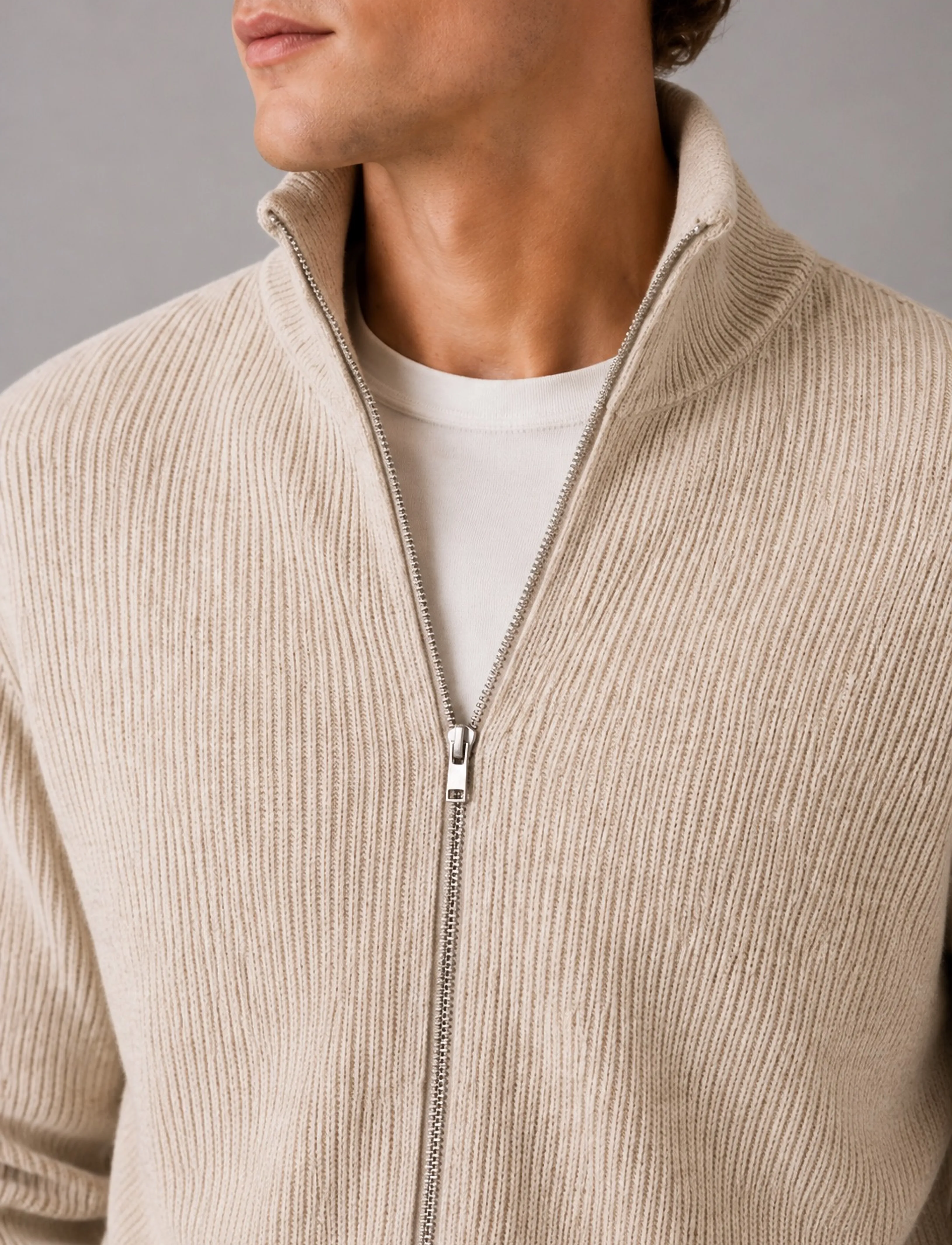 Clean Cut Copenhagen - Mario cardigan - full zip tröjor - ecru melange - 4