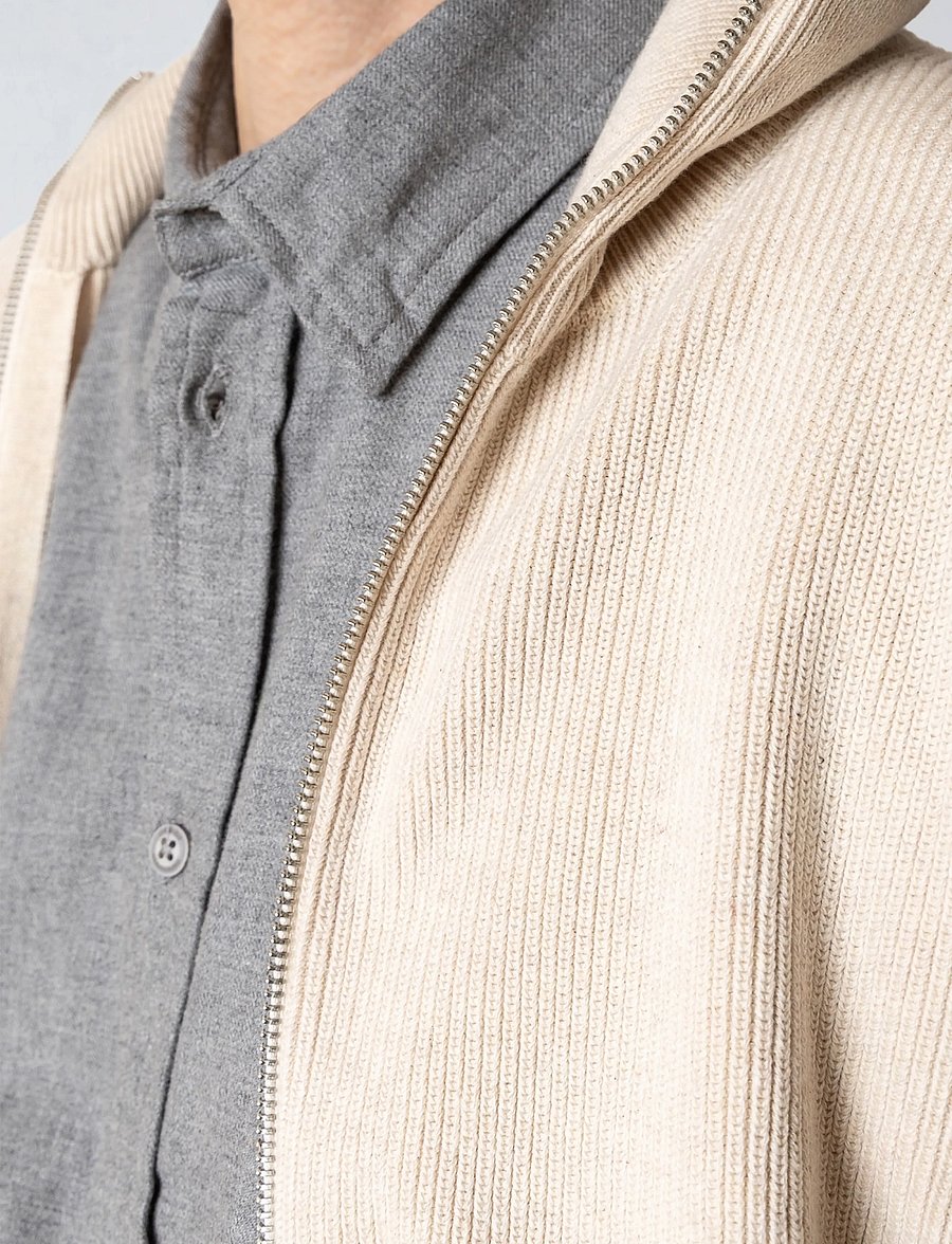Clean Cut Copenhagen - Mario cardigan - fullzip strik - ecru melange - 4