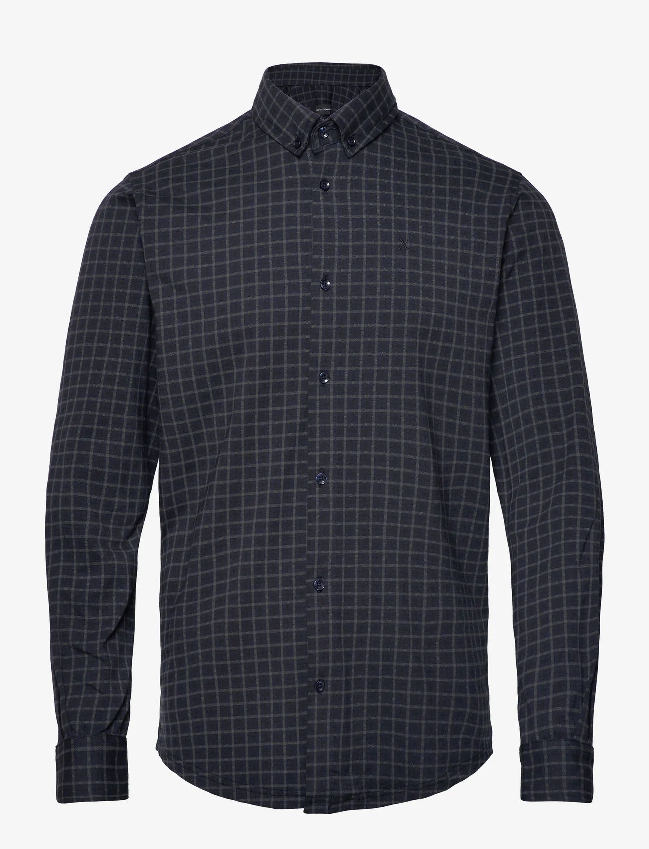 Clean Cut Copenhagen - Hudson AOP Stretch Shirt LS - rutede skjorter - navy big check - 0