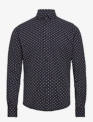 Clean Cut Copenhagen - Hudson AOP Stretch Shirt LS - checkered shirts - navy flower - 0
