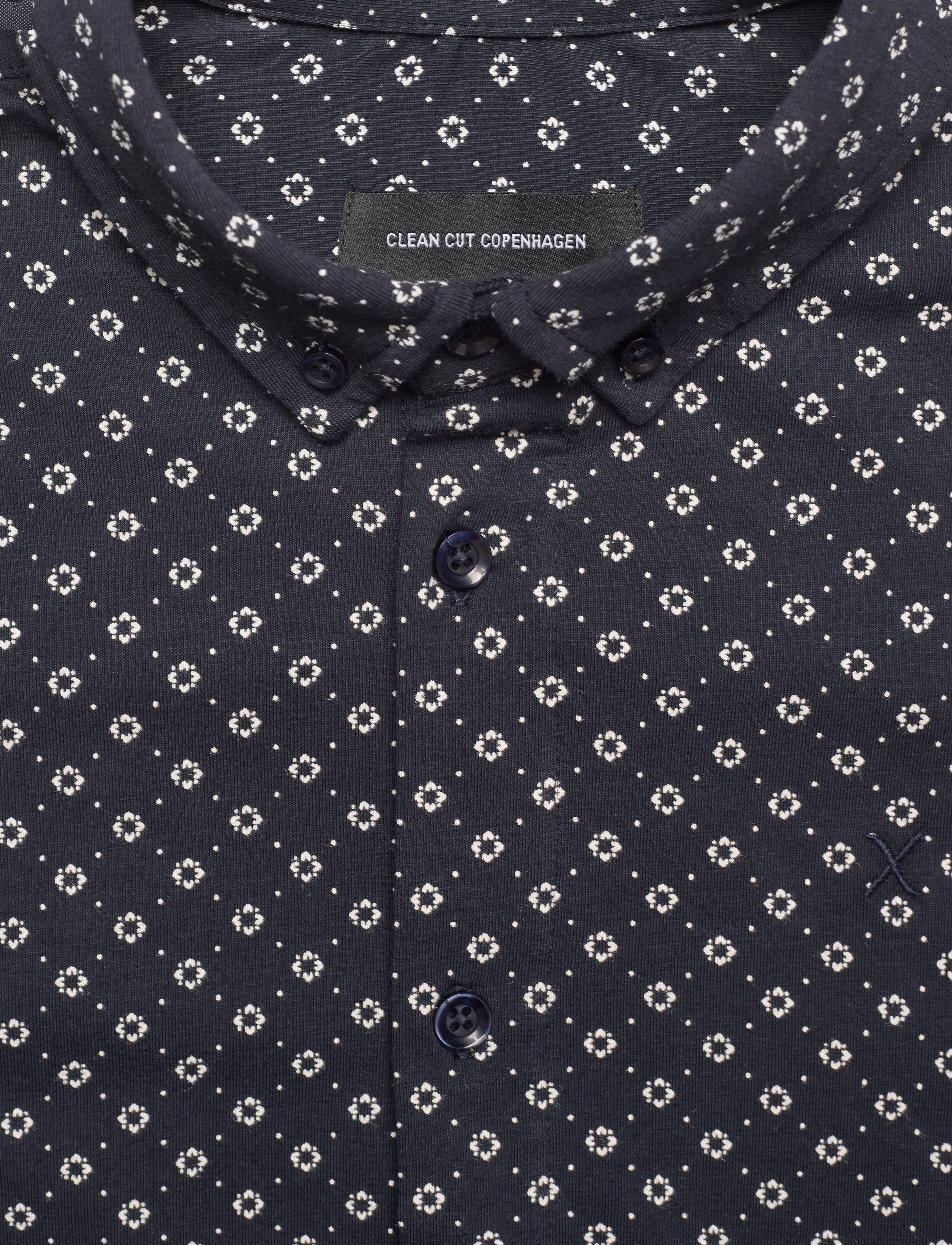 Clean Cut Copenhagen - Hudson AOP Stretch Shirt LS - navy flower - 2