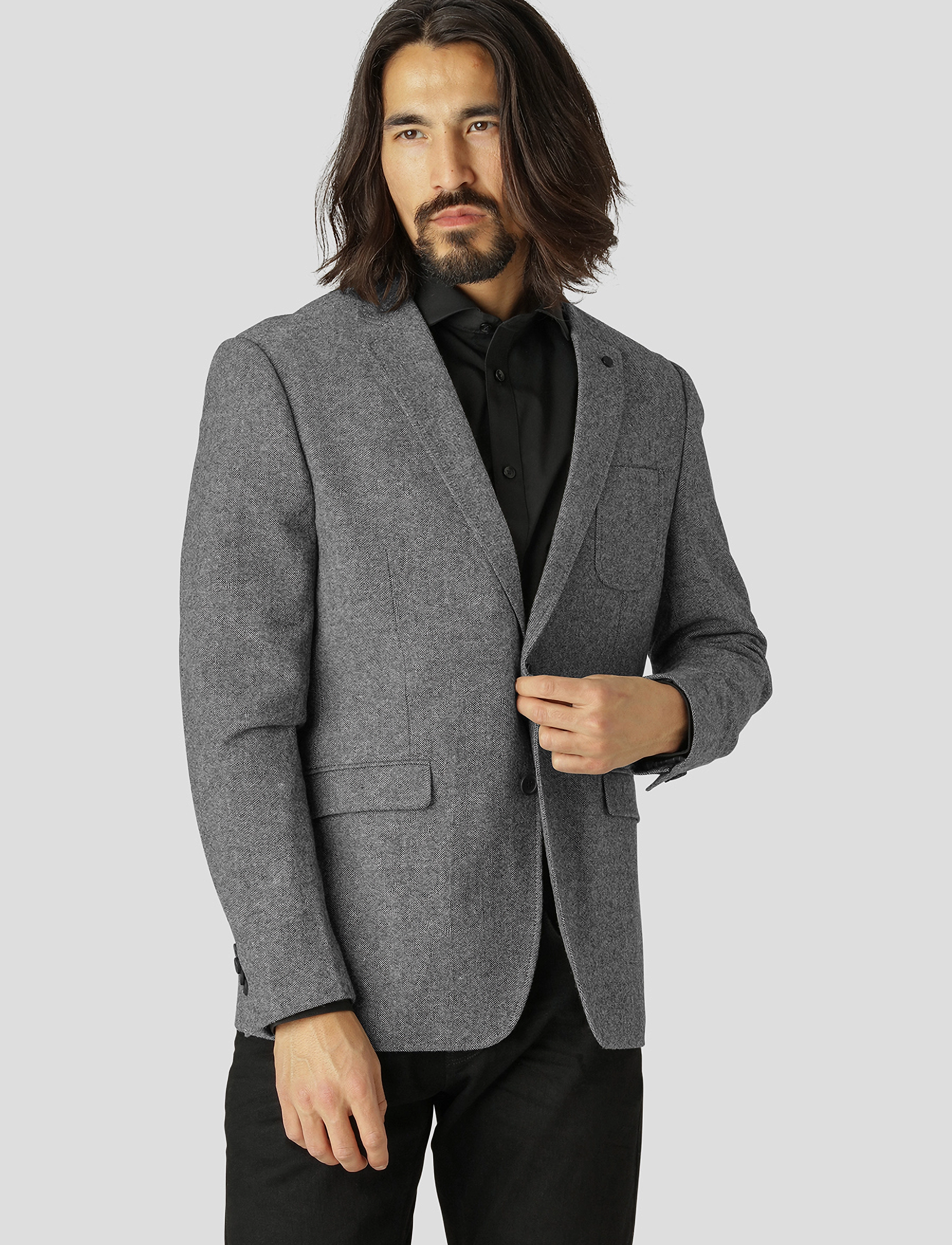 Clean Cut Copenhagen - Santos Wool Blazer - black mix - 2
