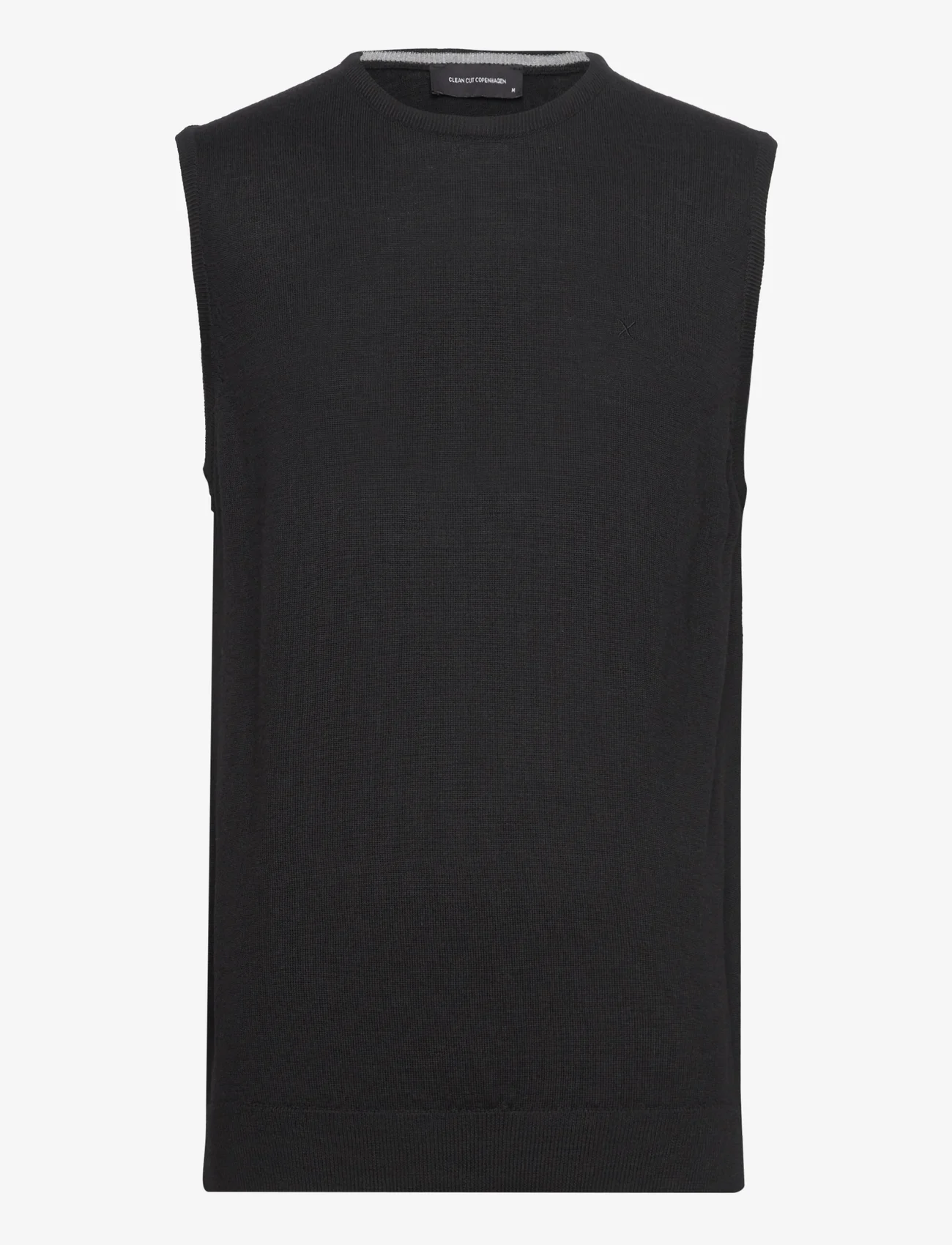 Clean Cut Copenhagen - Merino Knit Vest - adītas vestes - black - 0