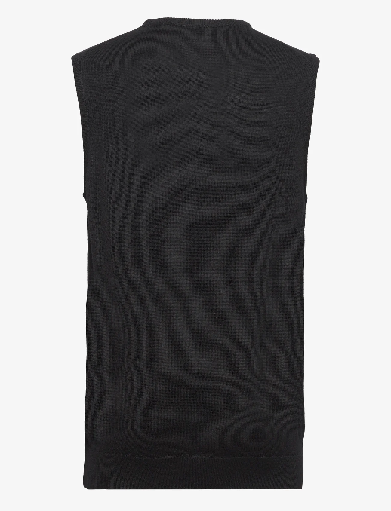 Clean Cut Copenhagen - Merino Knit Vest - adītas vestes - black - 1