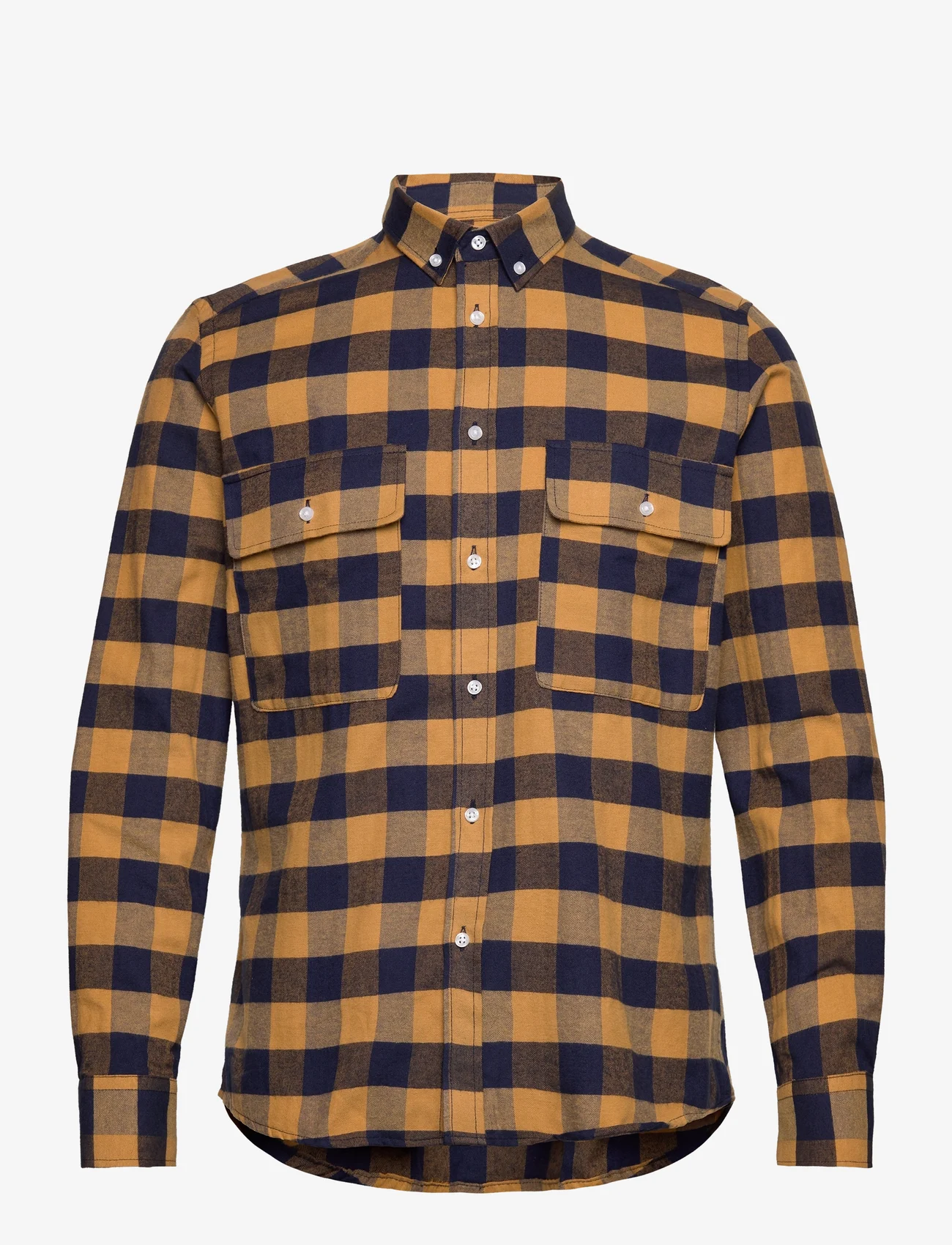 Clean Cut Copenhagen - Sälen Flannel 11 LS - ternede skjorter - dark khaki - 0