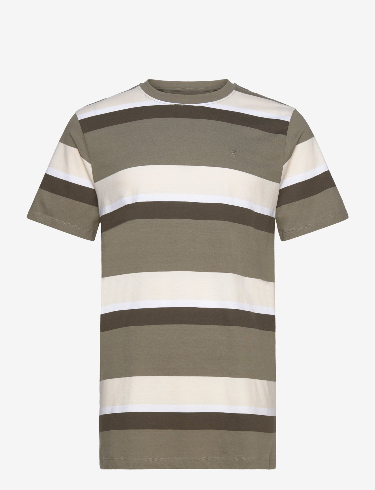 Clean Cut Copenhagen - Bradley Cotton Tee - kortærmede t-shirts - dusty green/ecru - 0