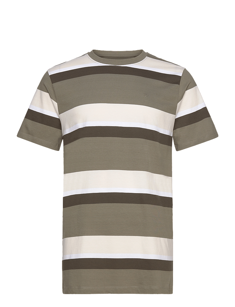 Clean Cut Copenhagen - Bradley Cotton Tee - kortærmede t-shirts - dusty green/ecru - 0