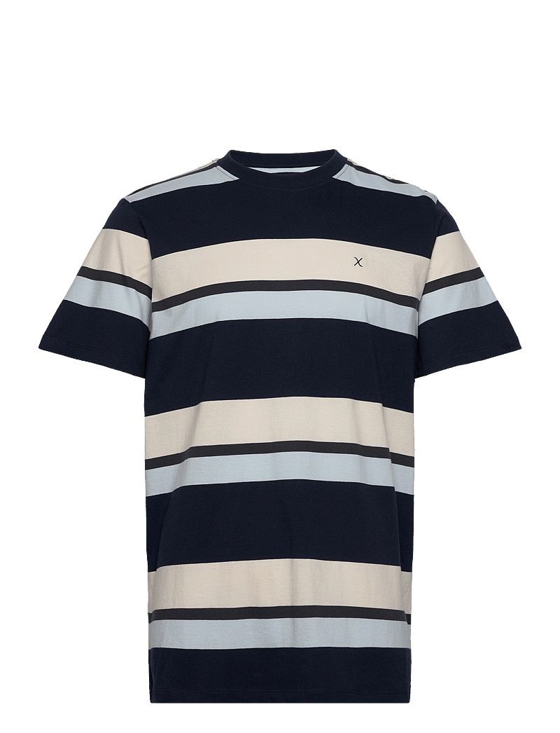 Clean Cut Copenhagen - Bradley Cotton Tee - kortærmede t-shirts - navy/ecru - 1