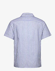 Clean Cut Copenhagen - Giles Bowling Striped Shirt S/S - kurzarmhemden - blue melange / ecru - 2