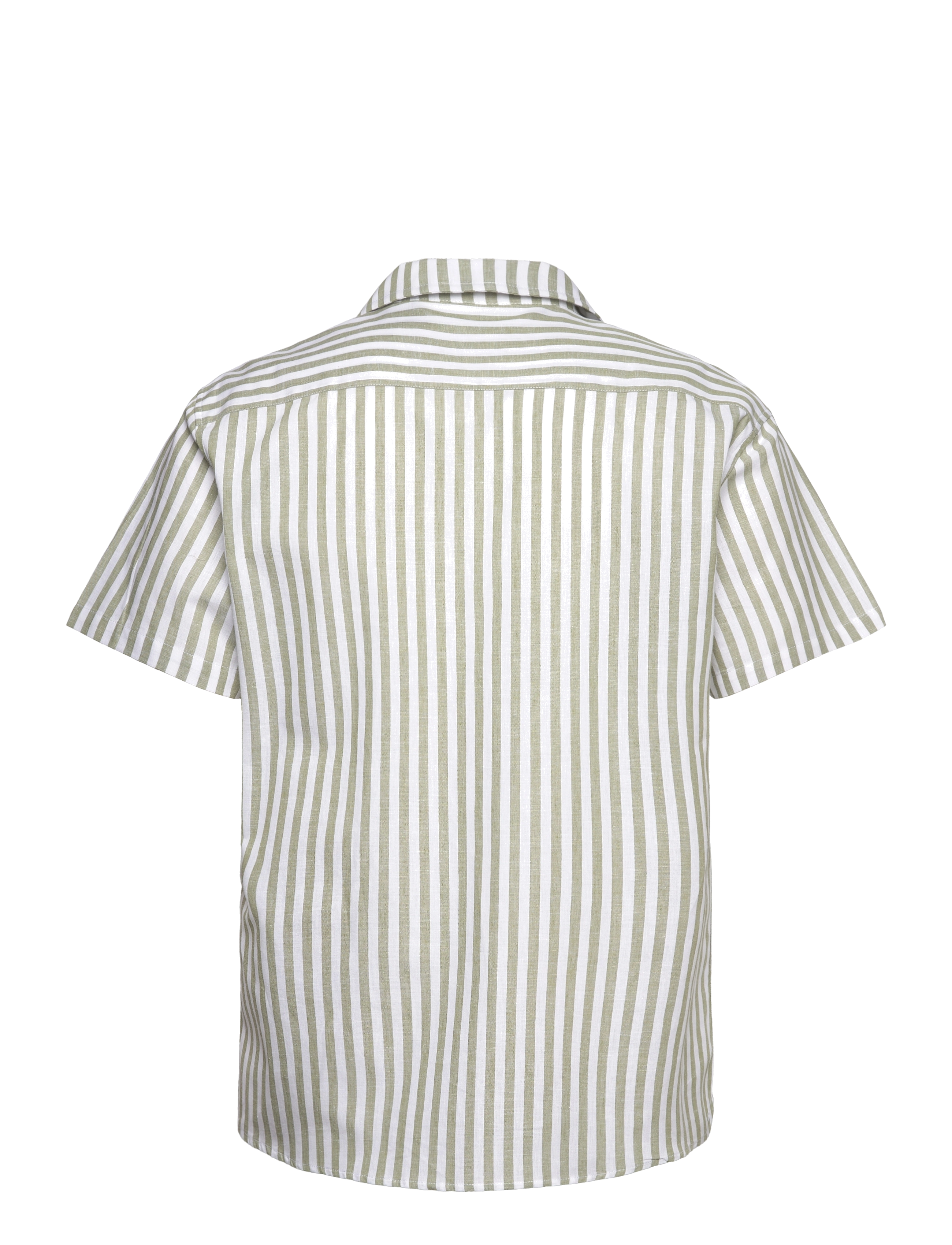 Clean Cut Copenhagen - Giles Bowling Striped Shirt S/S - hørskjorter - green/ecru - 2