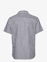 Clean Cut Copenhagen - Giles Bowling Striped Shirt S/S - kortärmade skjortor - navy / ecru - 1