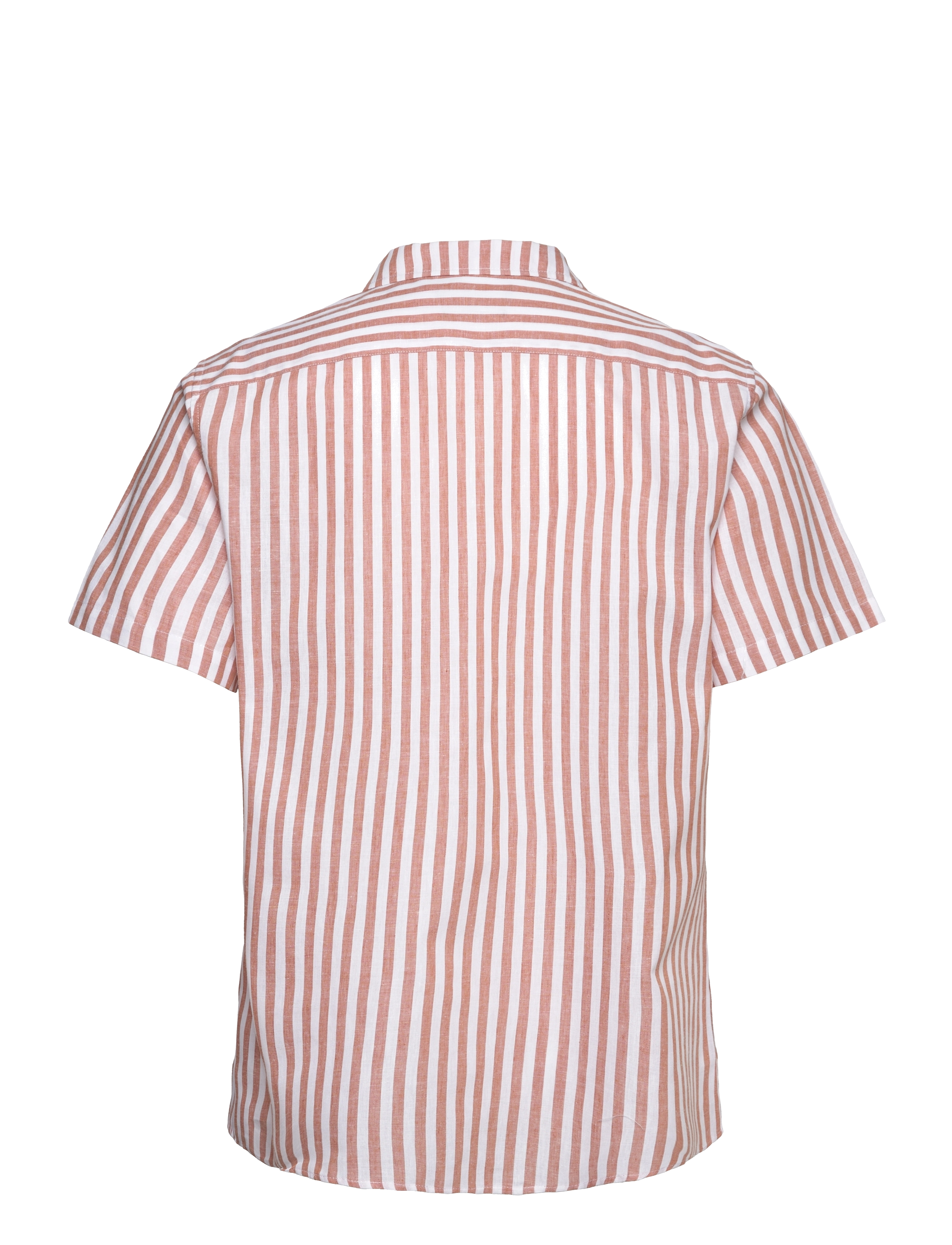 Clean Cut Copenhagen - Giles Bowling Striped Shirt S/S - hørskjorter - orange/ecru - 2