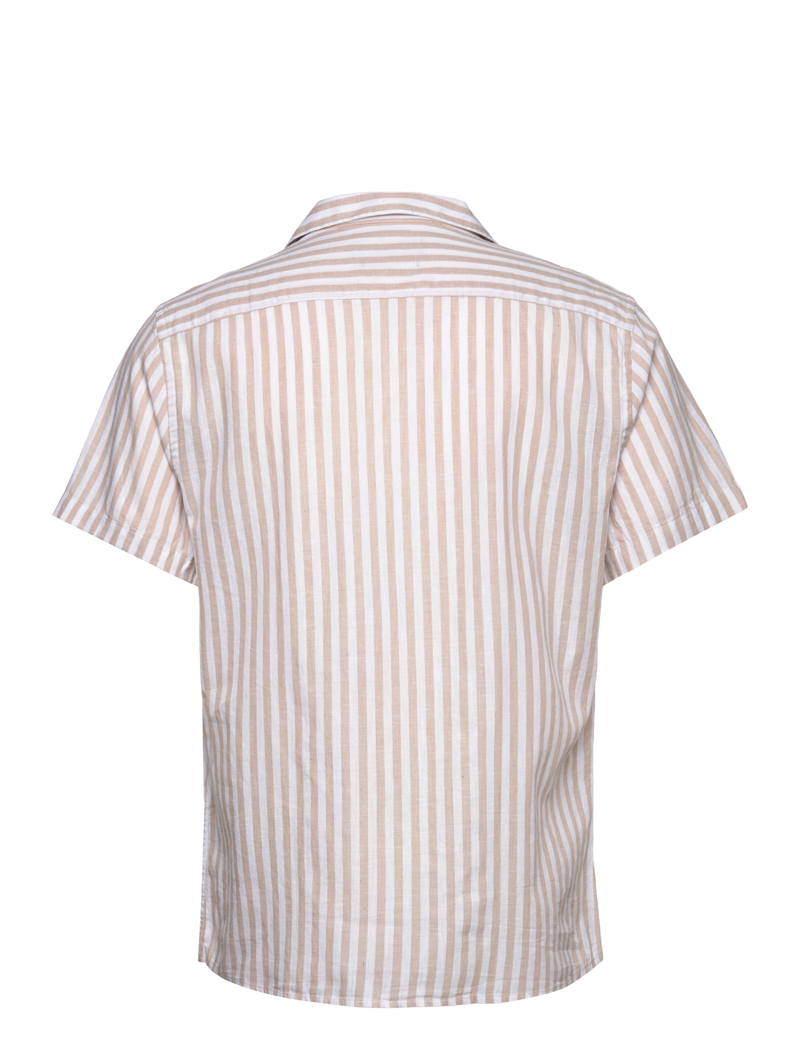 Clean Cut Copenhagen - Giles Bowling Striped Shirt S/S - hørskjorter - sand melange / ecru - 2