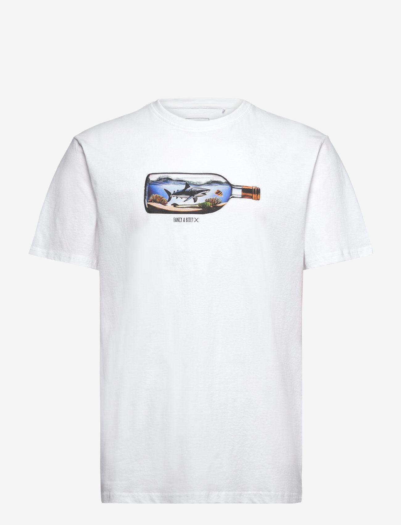 Clean Cut Copenhagen - Shark T-shirt - short-sleeved t-shirts - white - 1