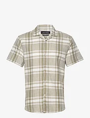 Clean Cut Copenhagen - Bowling Checked Shirt SS - checkered shirts - dusty green w. ecru - 0