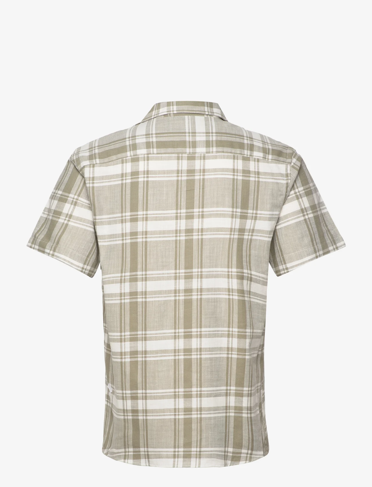 Clean Cut Copenhagen - Bowling Checked Shirt SS - rutiga skjortor - dusty green w. ecru - 1