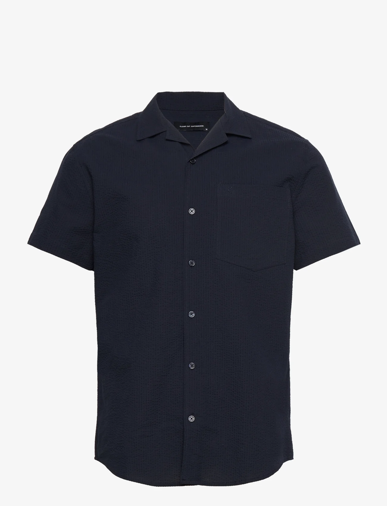 Clean Cut Copenhagen - Bowling Julius Seersucker Shirts SS - basic shirts - navy - 0