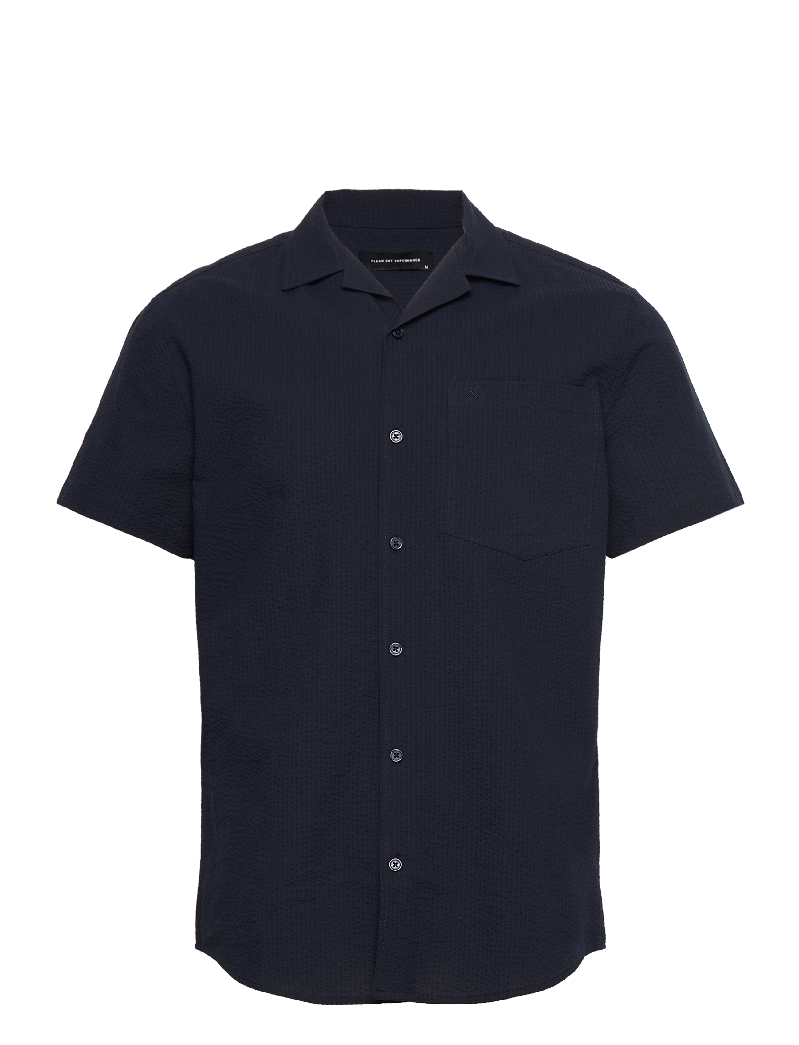 Clean Cut Copenhagen - Bowling Julius Seersucker Shirts SS - navy - 1
