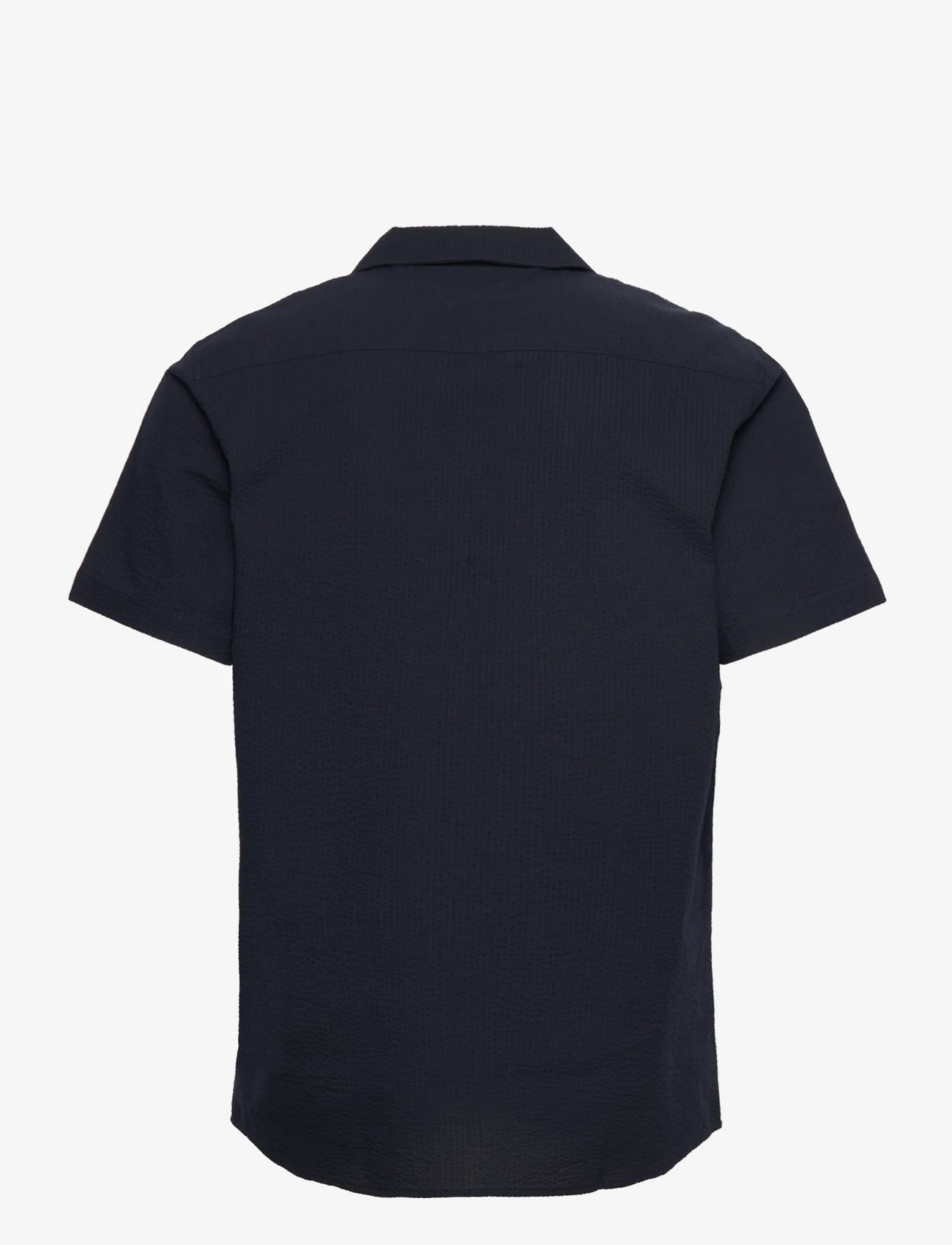 Clean Cut Copenhagen - Bowling Julius Seersucker Shirts SS - basic shirts - navy - 1
