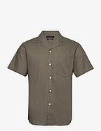 Bowling Cotton Linen Shirt S/S - DUSTY GREEN