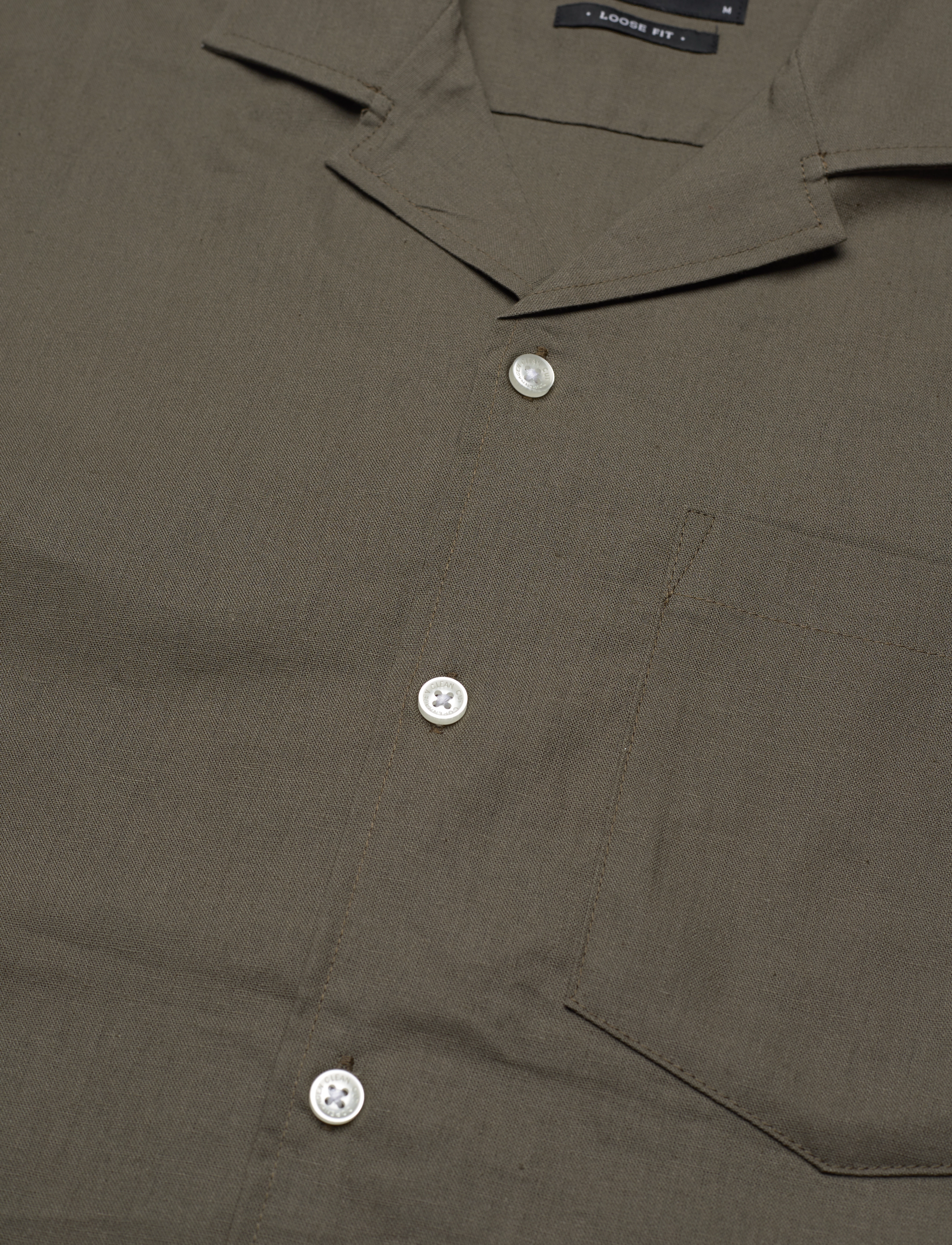 Clean Cut Copenhagen - Bowling Cotton Linen Shirt S/S - hørskjorter - dusty green - 4