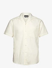 Clean Cut Copenhagen - Bowling Cotton Linen Shirt S/S - basic shirts - ecru - 0