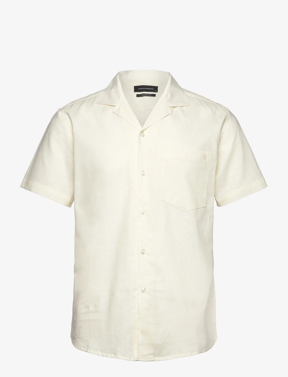 Clean Cut Copenhagen - Bowling Cotton Linen Shirt S/S - lininiai marškiniai - ecru - 1