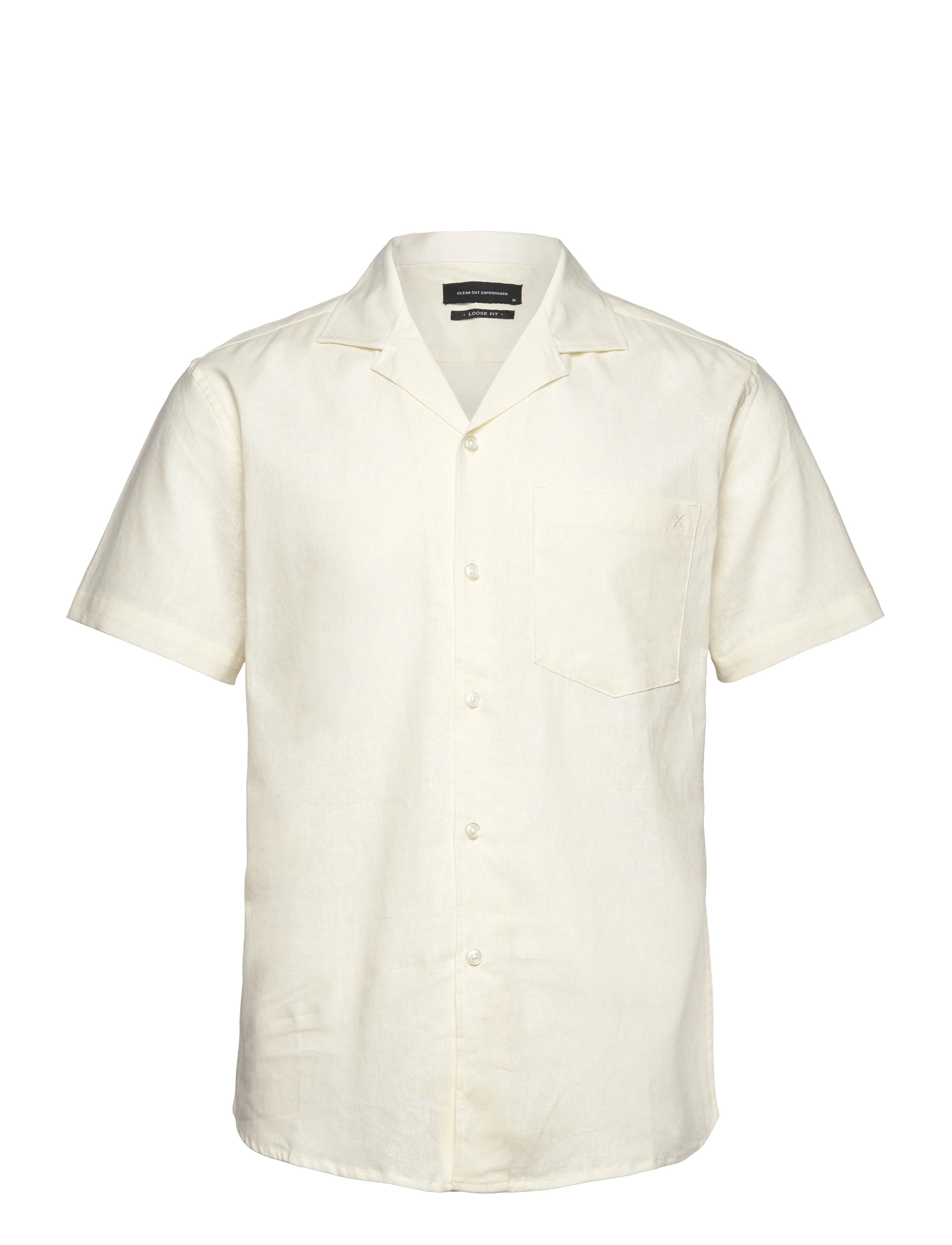 Clean Cut Copenhagen Bowling Cotton Linen Shirt S/S - Basic skjorter - ECRU / cream