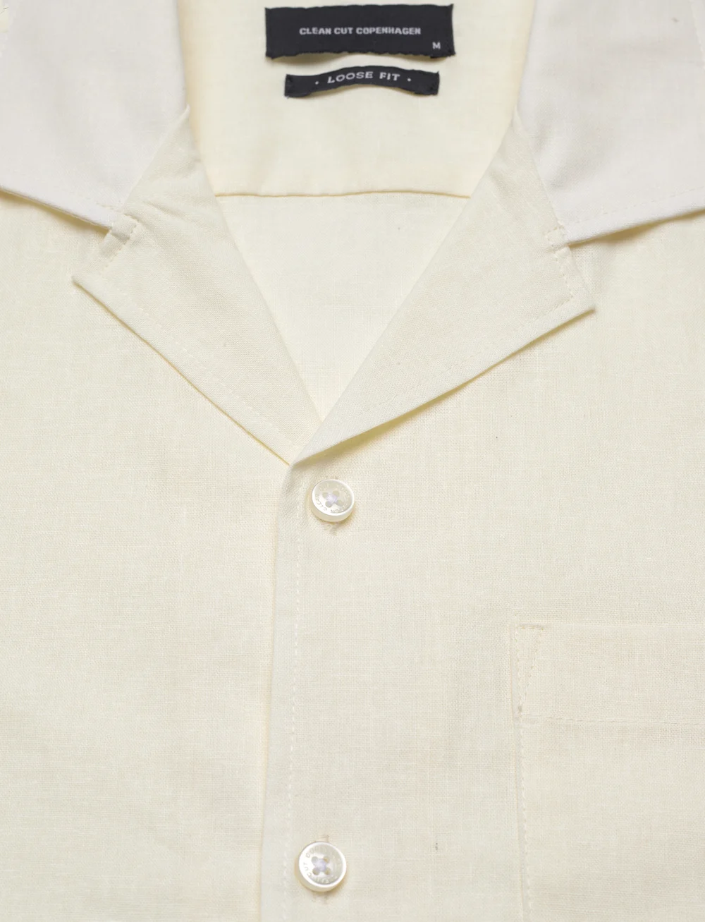 Clean Cut Copenhagen - Bowling Cotton Linen Shirt S/S - lininiai marškiniai - ecru - 3