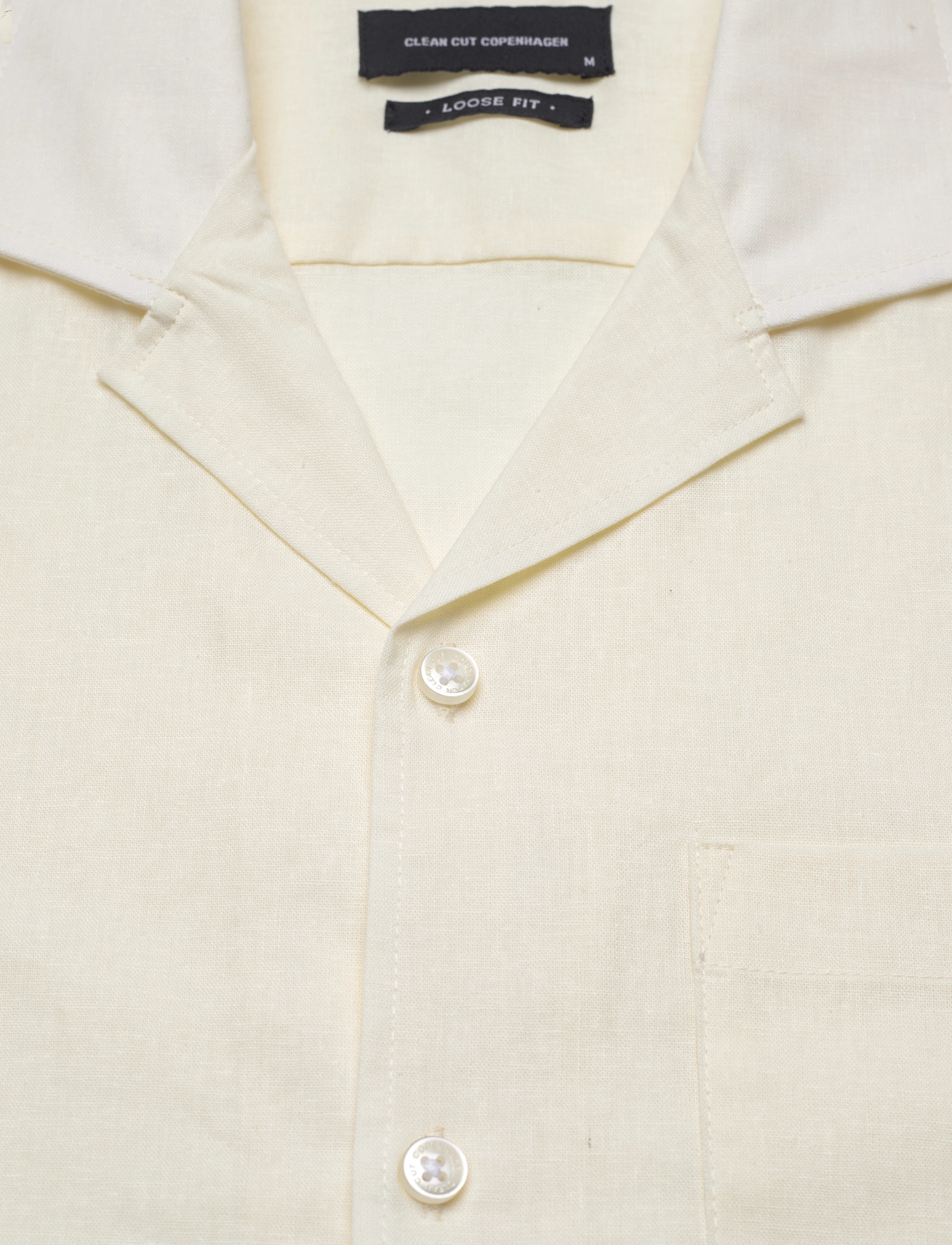 Clean Cut Copenhagen - Bowling Cotton Linen Shirt S/S - leinenhemden - ecru - 3