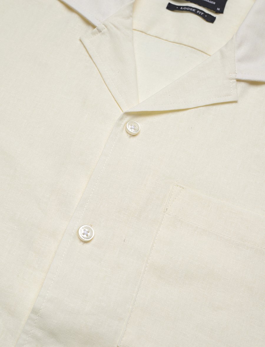 Clean Cut Copenhagen - Bowling Cotton Linen Shirt S/S - leinenhemden - ecru - 4
