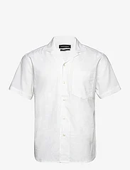 Clean Cut Copenhagen - Bowling Cotton Linen Shirt S/S - basic shirts - white - 0