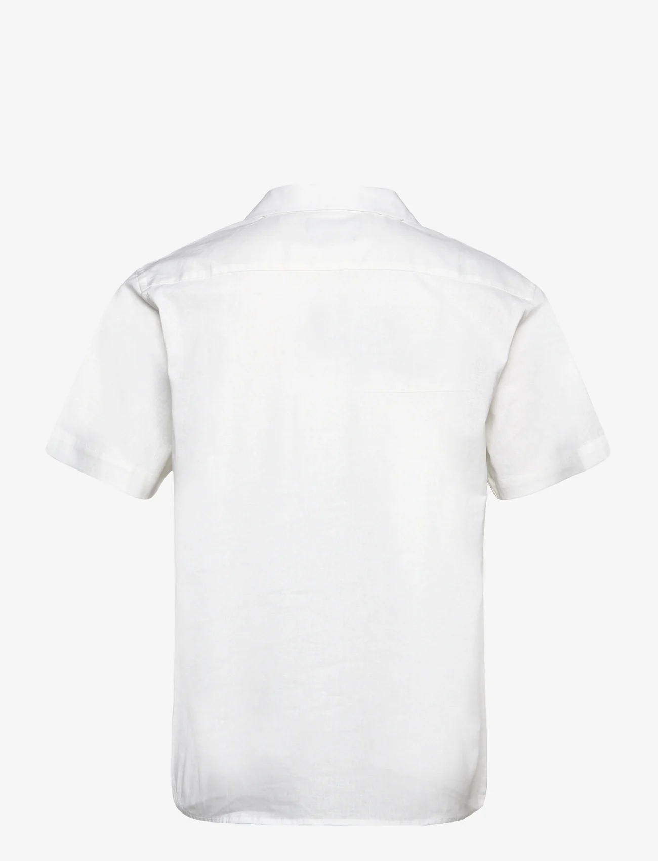 Clean Cut Copenhagen - Bowling Cotton Linen Shirt S/S - basic shirts - white - 1