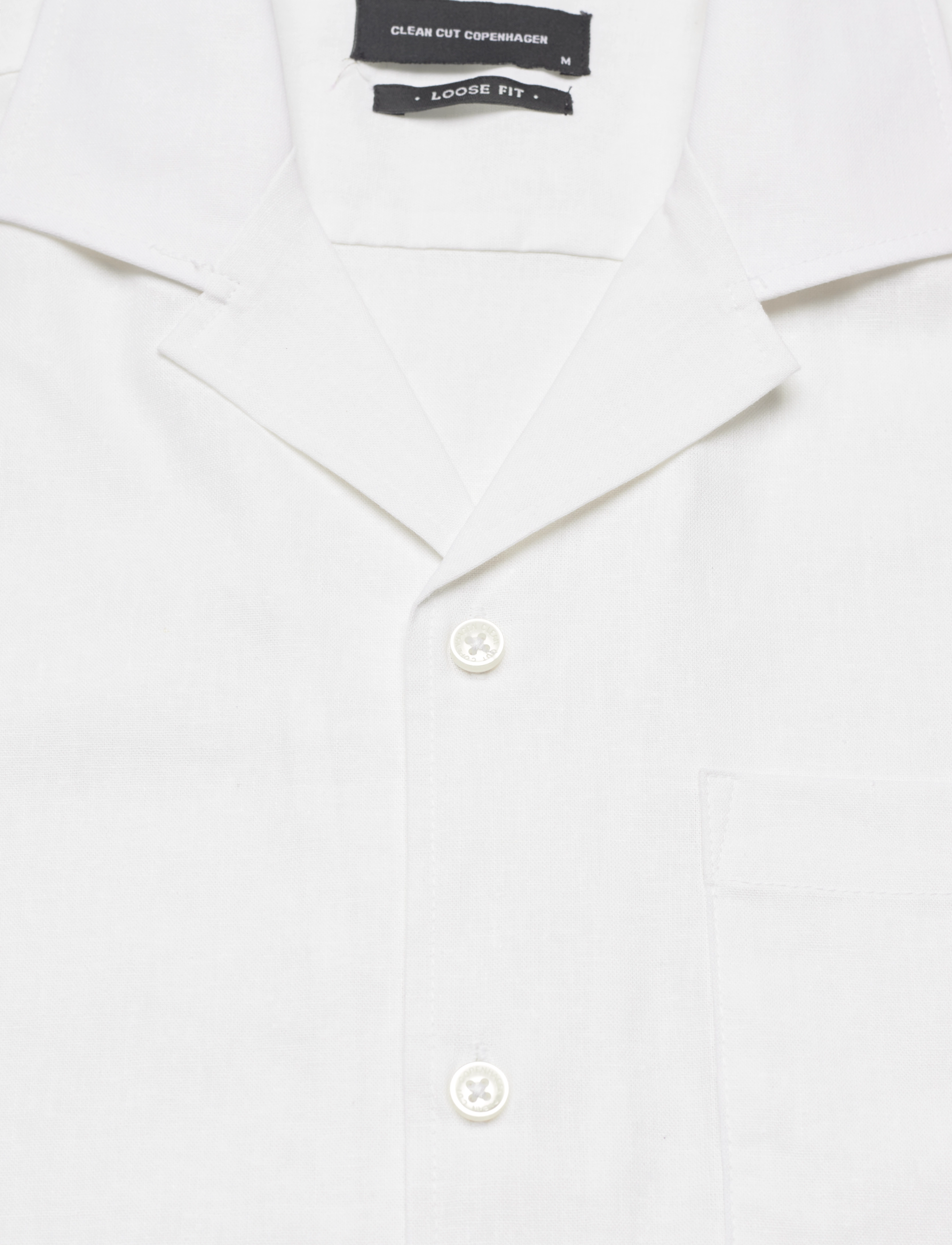 Clean Cut Copenhagen - Bowling Cotton Linen Shirt S/S - hørskjorter - white - 3