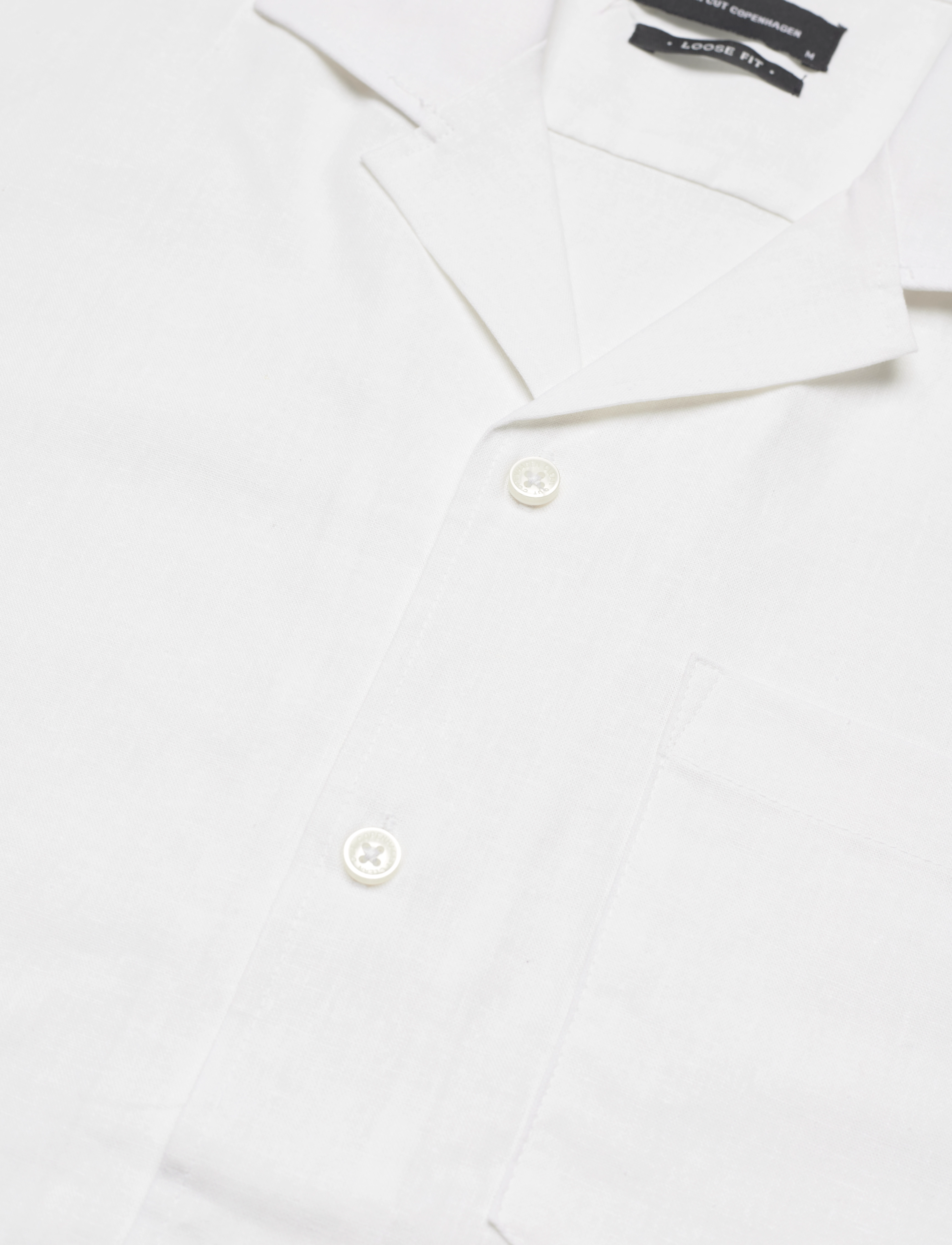 Clean Cut Copenhagen - Bowling Cotton Linen Shirt S/S - hørskjorter - white - 4