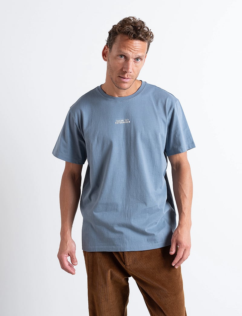 Clean Cut Copenhagen - Cohen Brushed Tee SS - kurzärmelig - dusty blue - 0