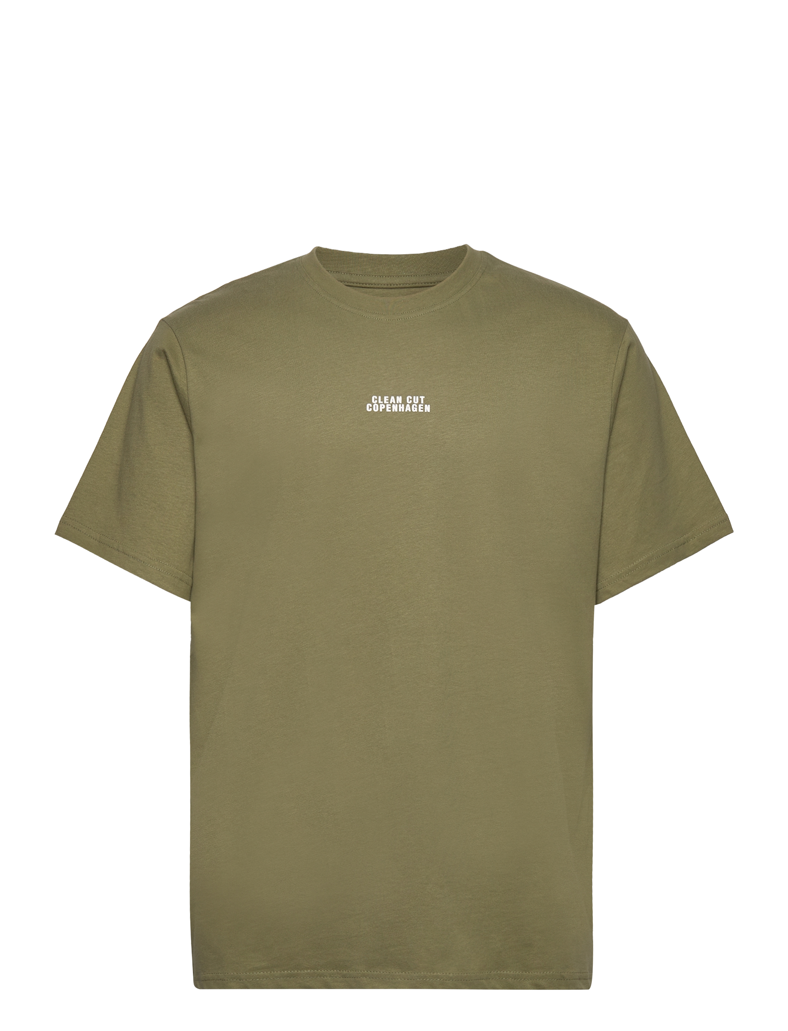 Clean Cut Copenhagen Cohen Brushed Tee SS - Tøj - DUSTY GREEN / green