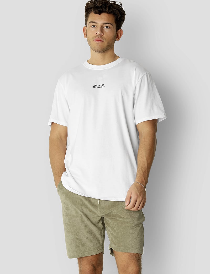 Clean Cut Copenhagen - Cohen Brushed Tee SS - kortärmade t-shirts - white - 0