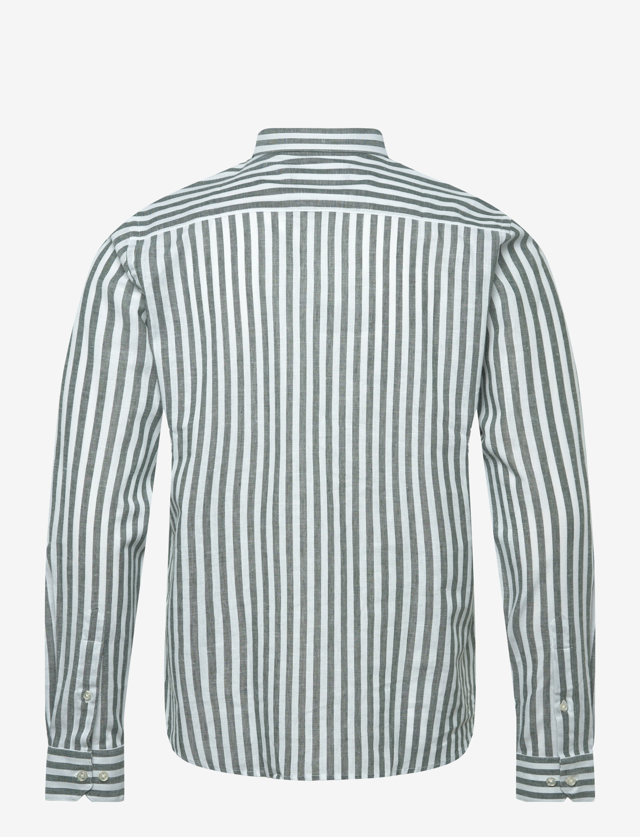 Clean Cut Copenhagen - Jamie cotton/Linen striped shirt - triibulised särgid - dark green/ecru - 1