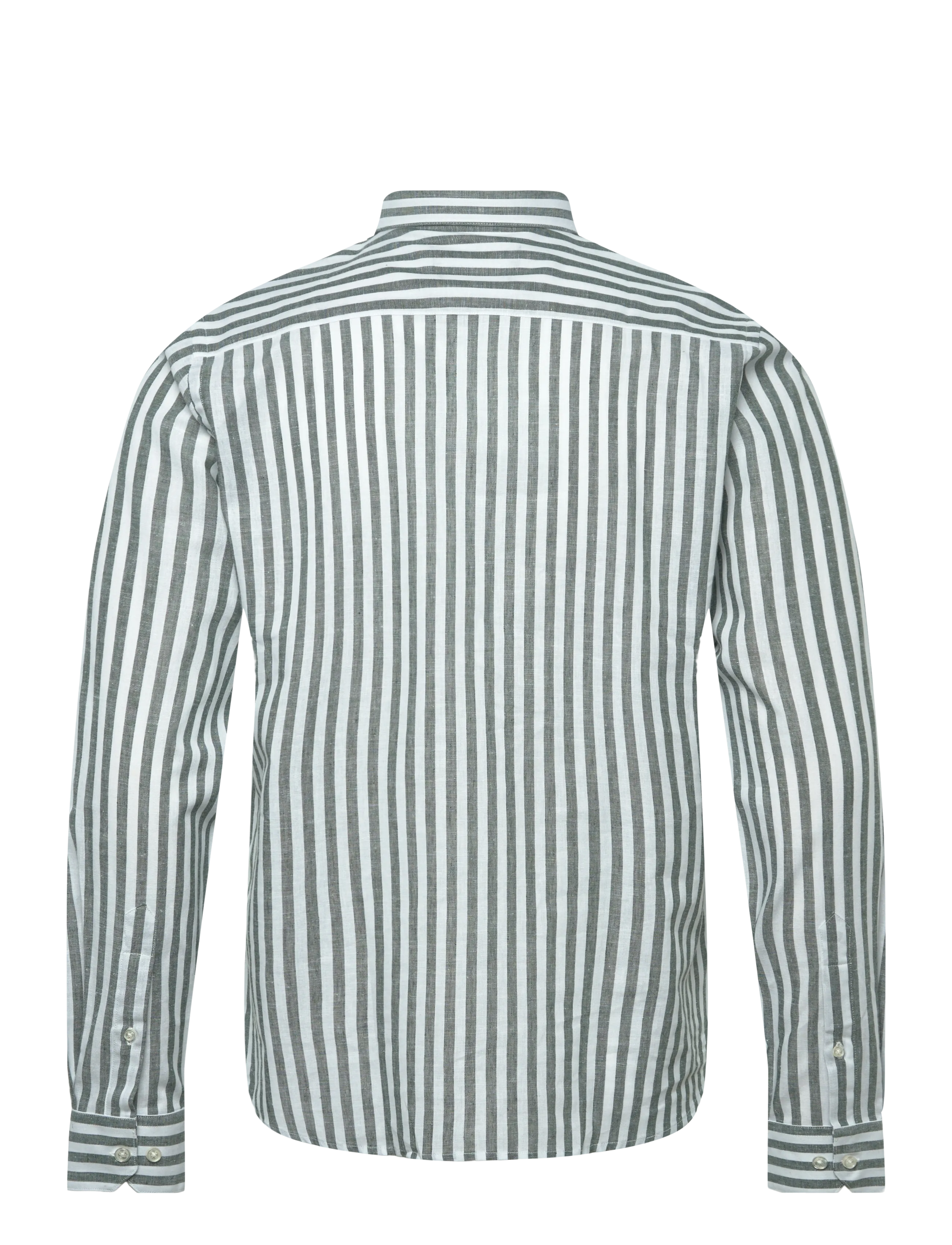 Clean Cut Copenhagen - Jamie cotton/Linen striped shirt - chemises à rayures - dark green/ecru - 1