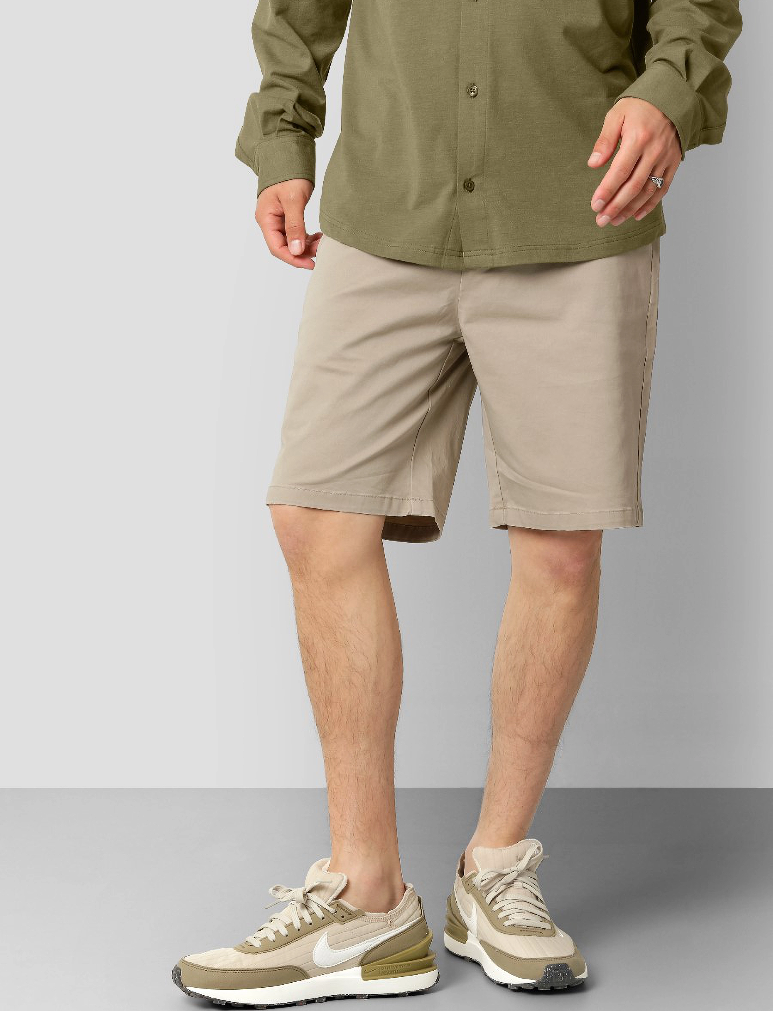 Clean Cut Copenhagen Milano Twill Shorts, S, Beige, Shorts > Chinoshorts, Herre
