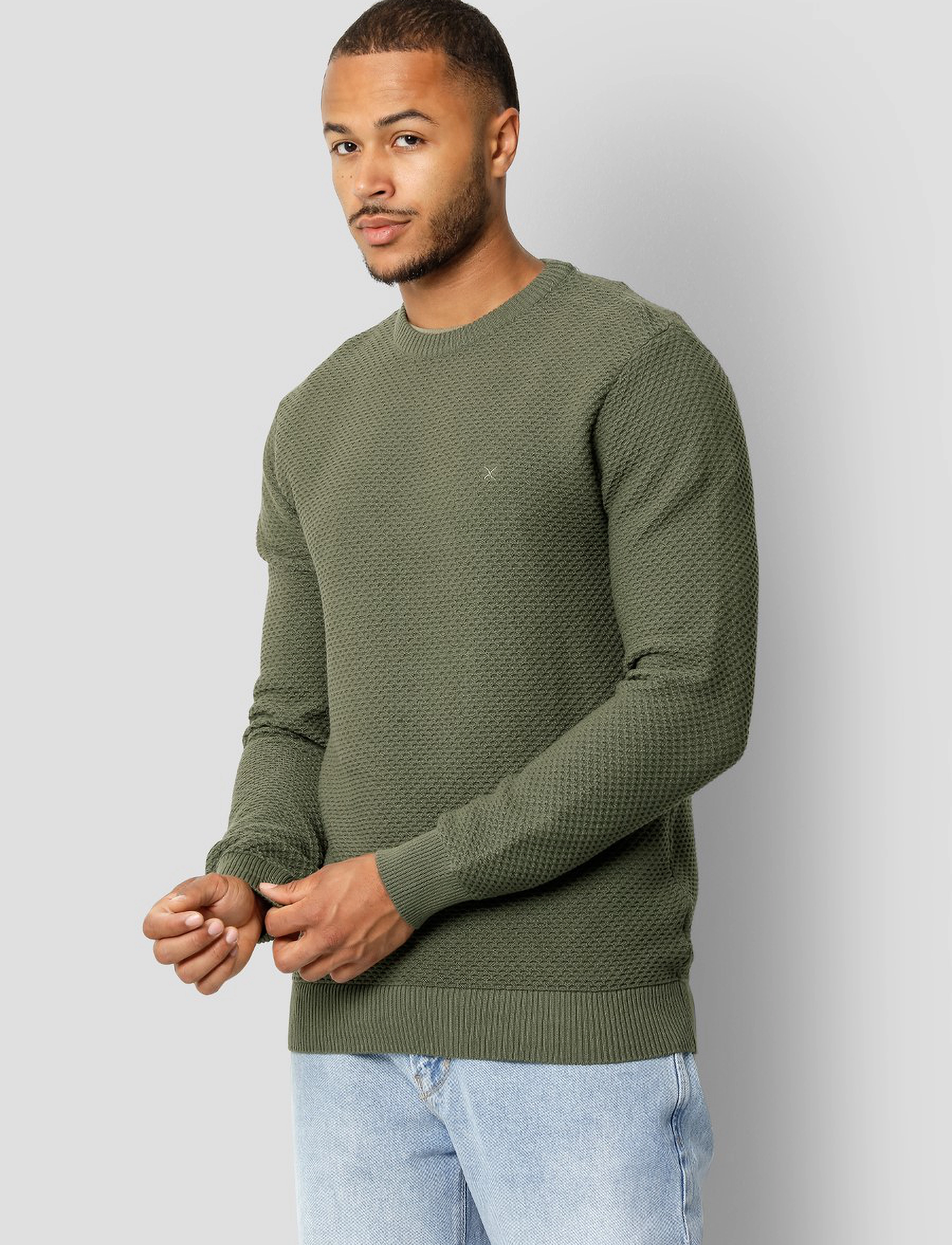 Clean Cut Copenhagen - Oliver Recycled O-neck Knit - dusty green - 2