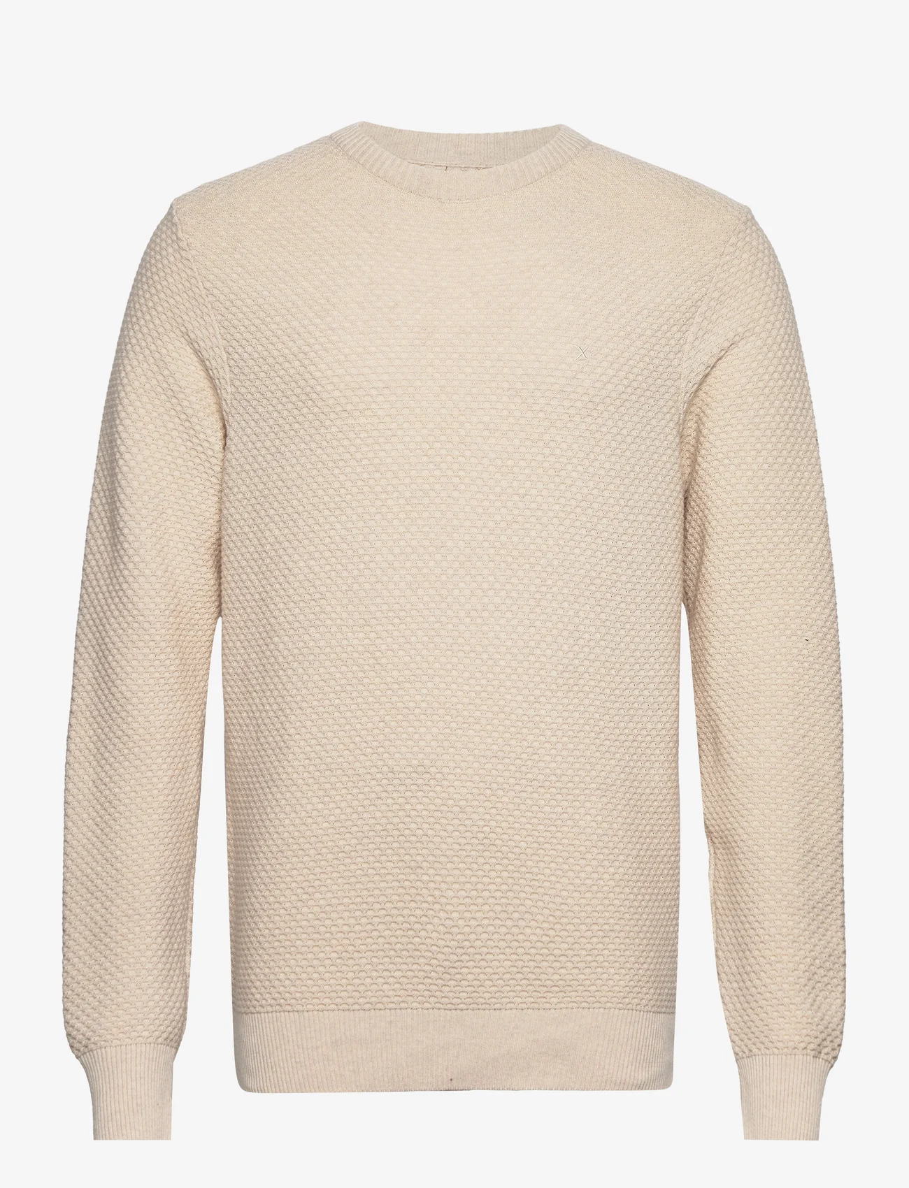 Clean Cut Copenhagen - Oliver Recycled O-neck Knit - knitted round necks - sand - 0