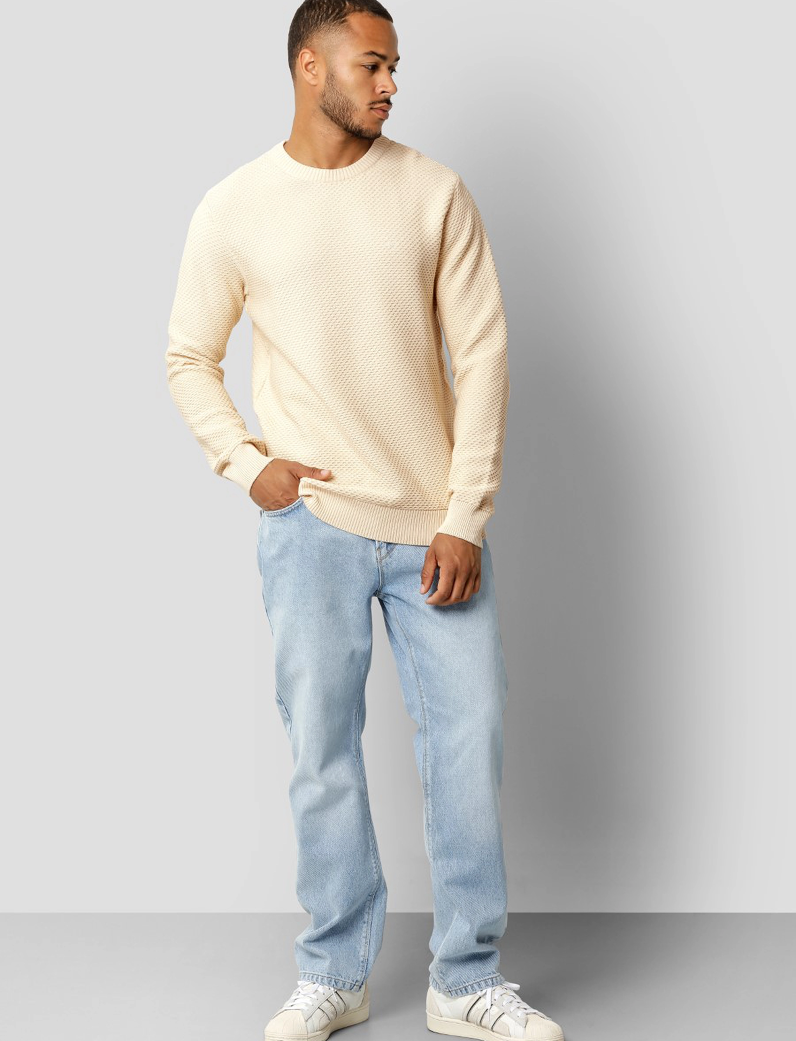 Clean Cut Copenhagen - Oliver Recycled O-neck Knit - sand - 2